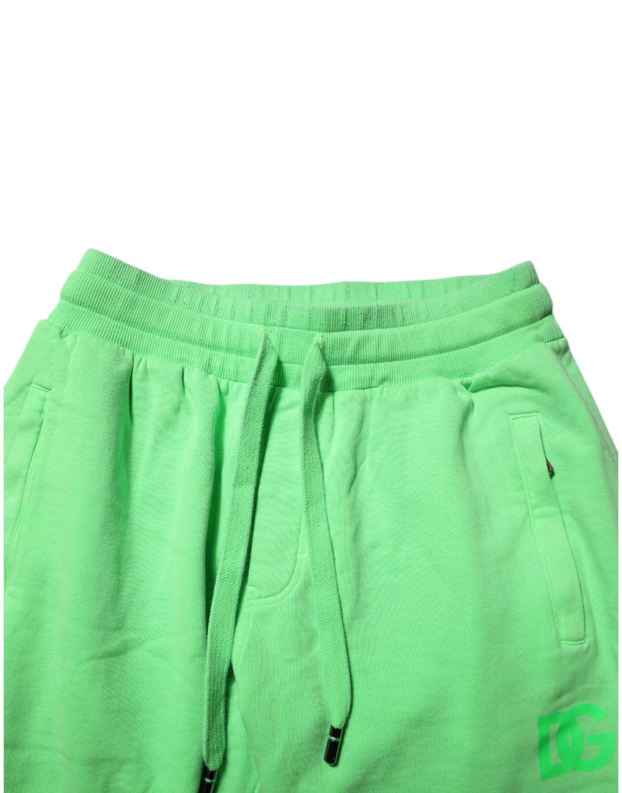 Dolce & Gabbana Green Cotton Men Jogger Sweatpants Pants