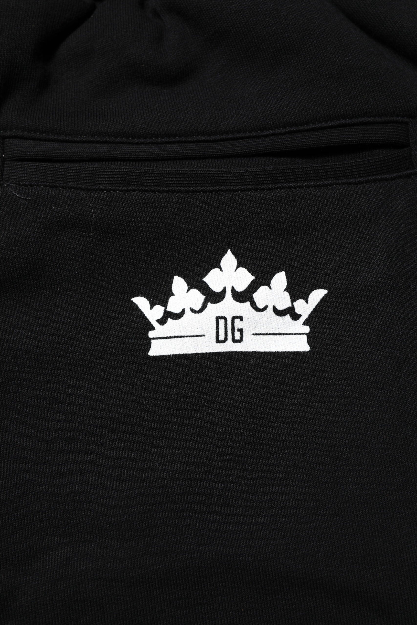 Dolce & Gabbana Black Cotton Crown Jogger Sweatpants Pants