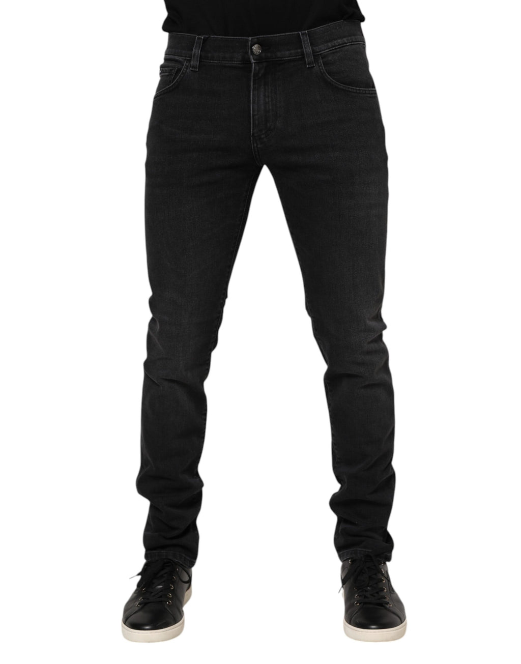 Dolce & Gabbana Black Washed Cotton Skinny Denim Jeans