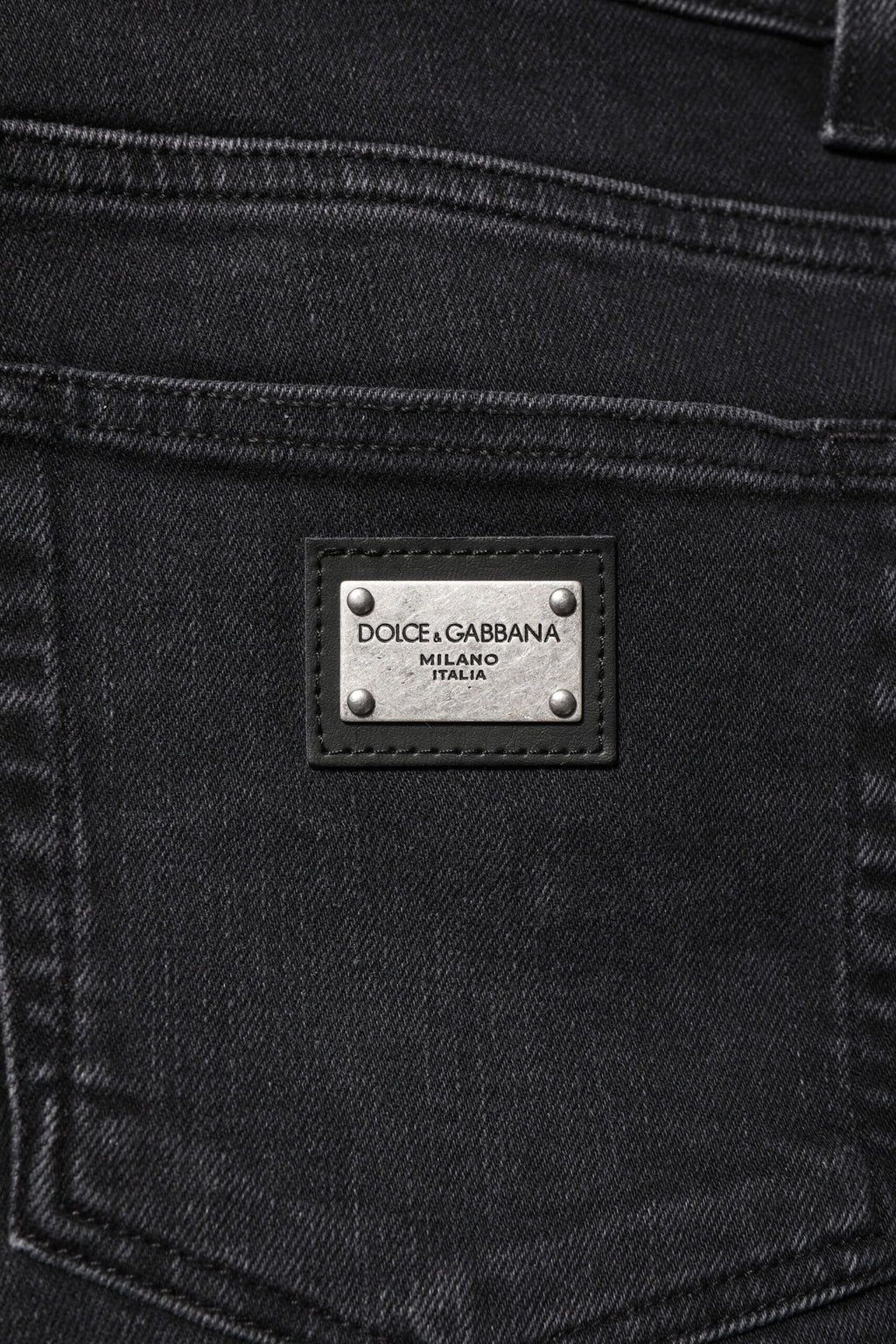 Dolce & Gabbana Black Washed Cotton Skinny Denim Jeans