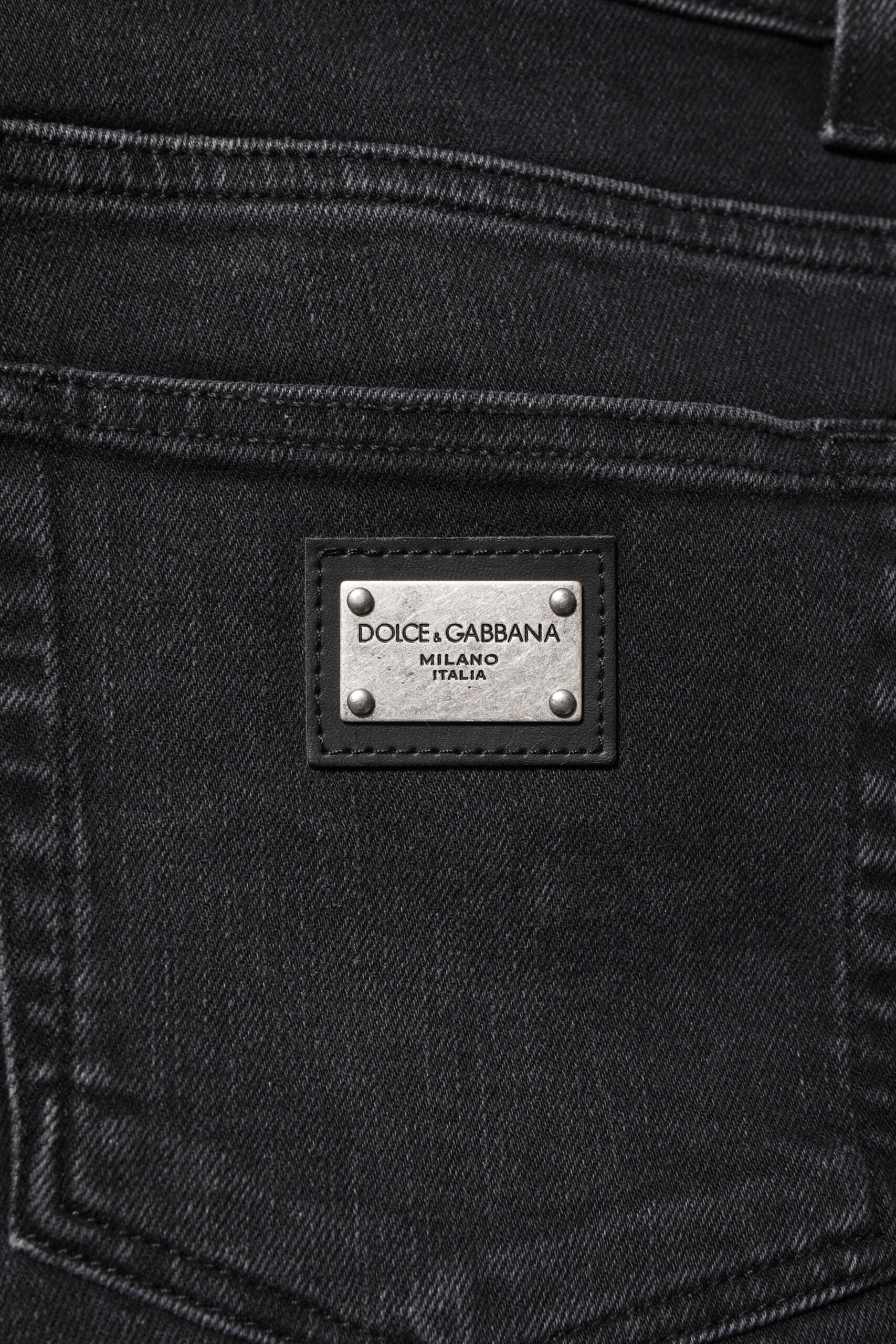 Dolce & Gabbana Black Washed Cotton Skinny Denim Jeans