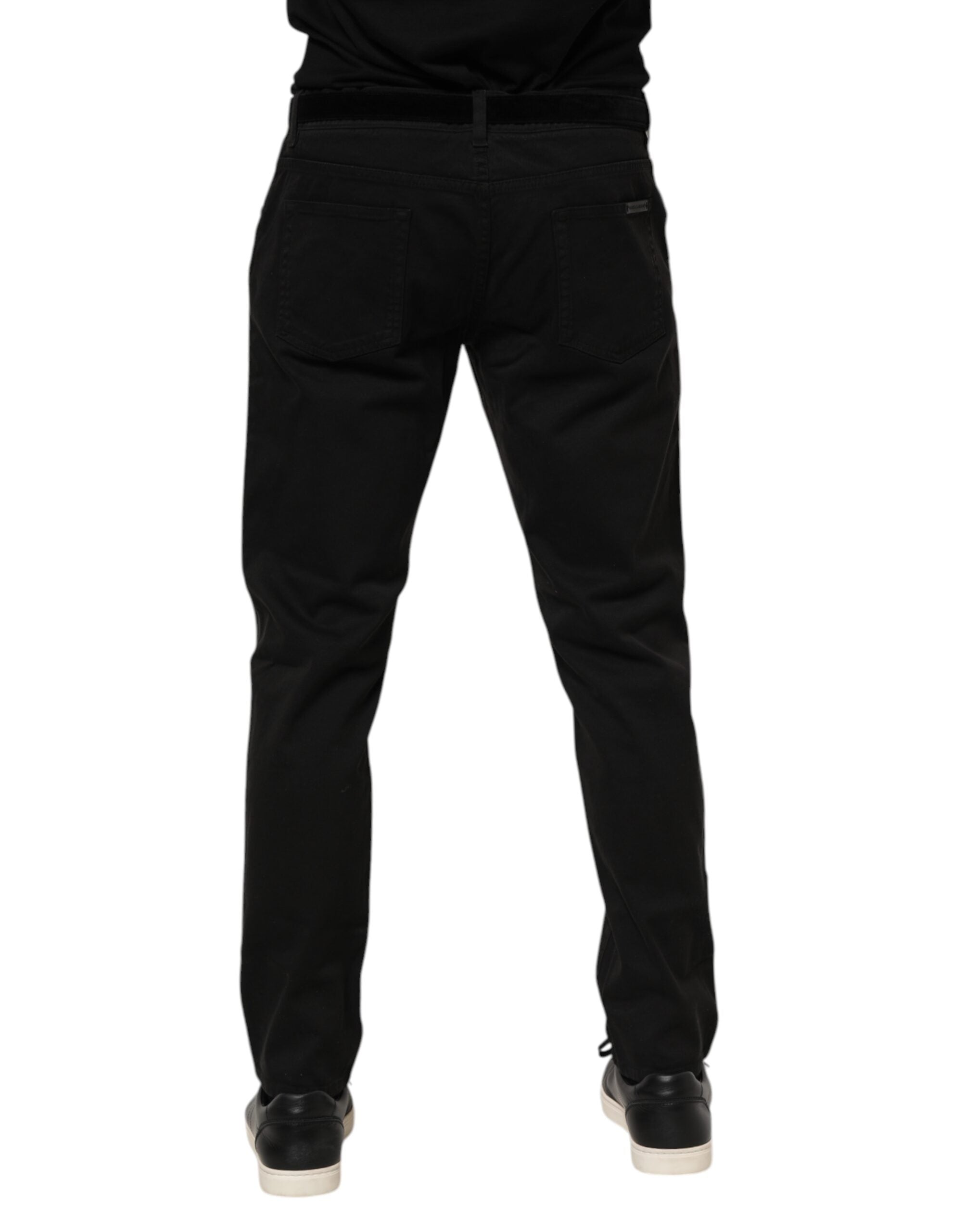 Dolce & Gabbana Black Cotton GOLD Skinny Denim Jeans