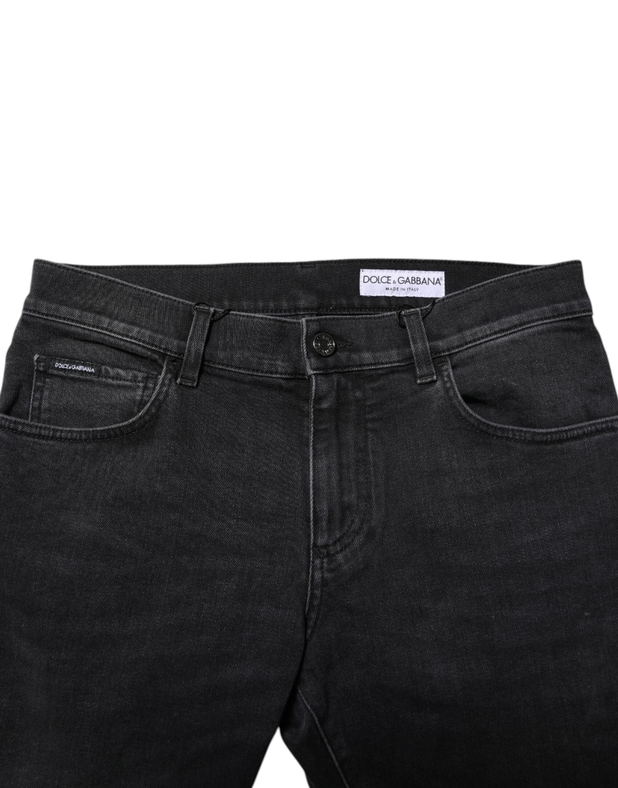 Dolce & Gabbana Black Washed Cotton Skinny Denim Jeans