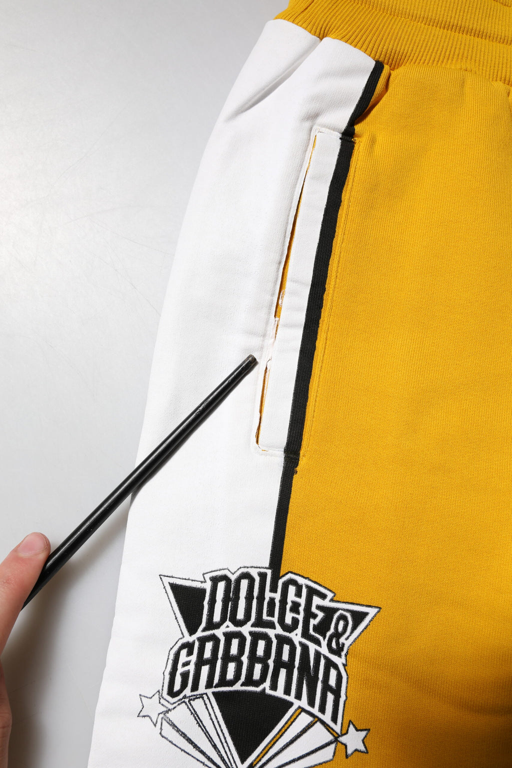 Dolce & Gabbana Yellow Printed Drawstring Jogger Pants