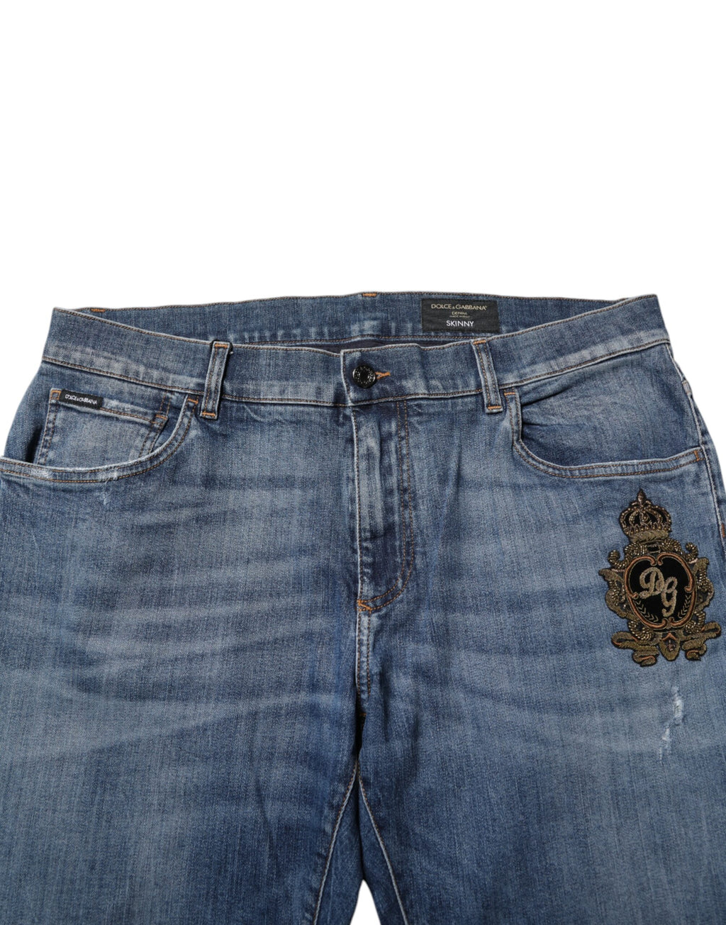 Dolce & Gabbana Blue Logo Embroidery Denim Jeans