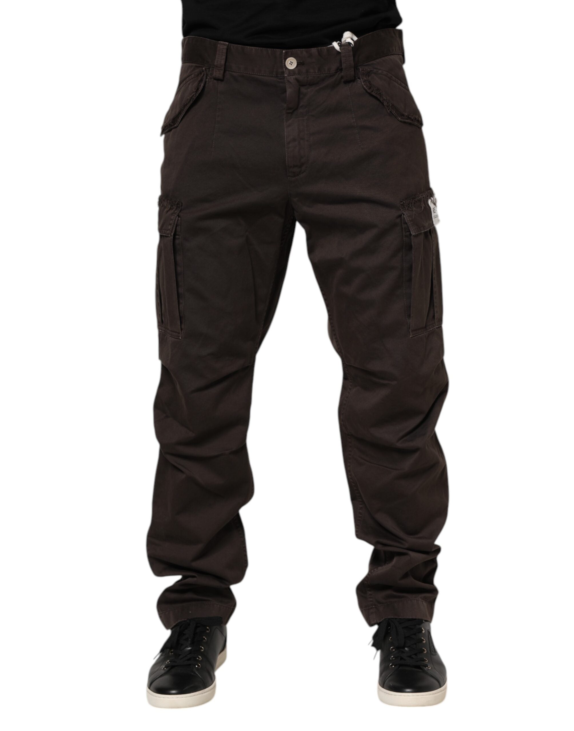 Dolce & Gabbana Brown Cotton Cargo Casual Pants