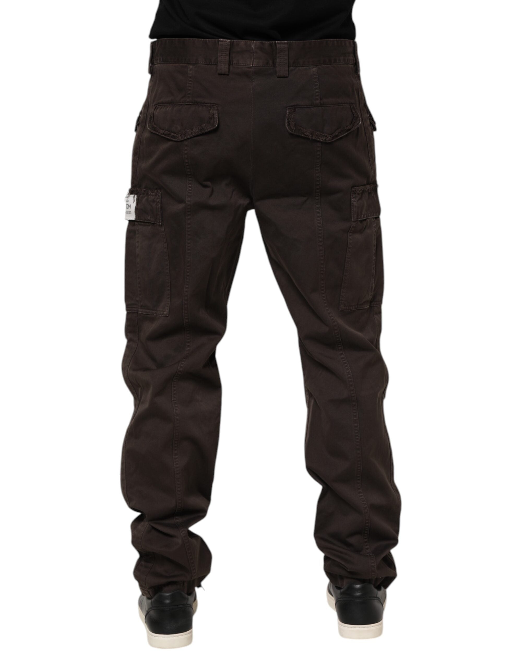 Dolce & Gabbana Brown Cotton Cargo Casual Pants