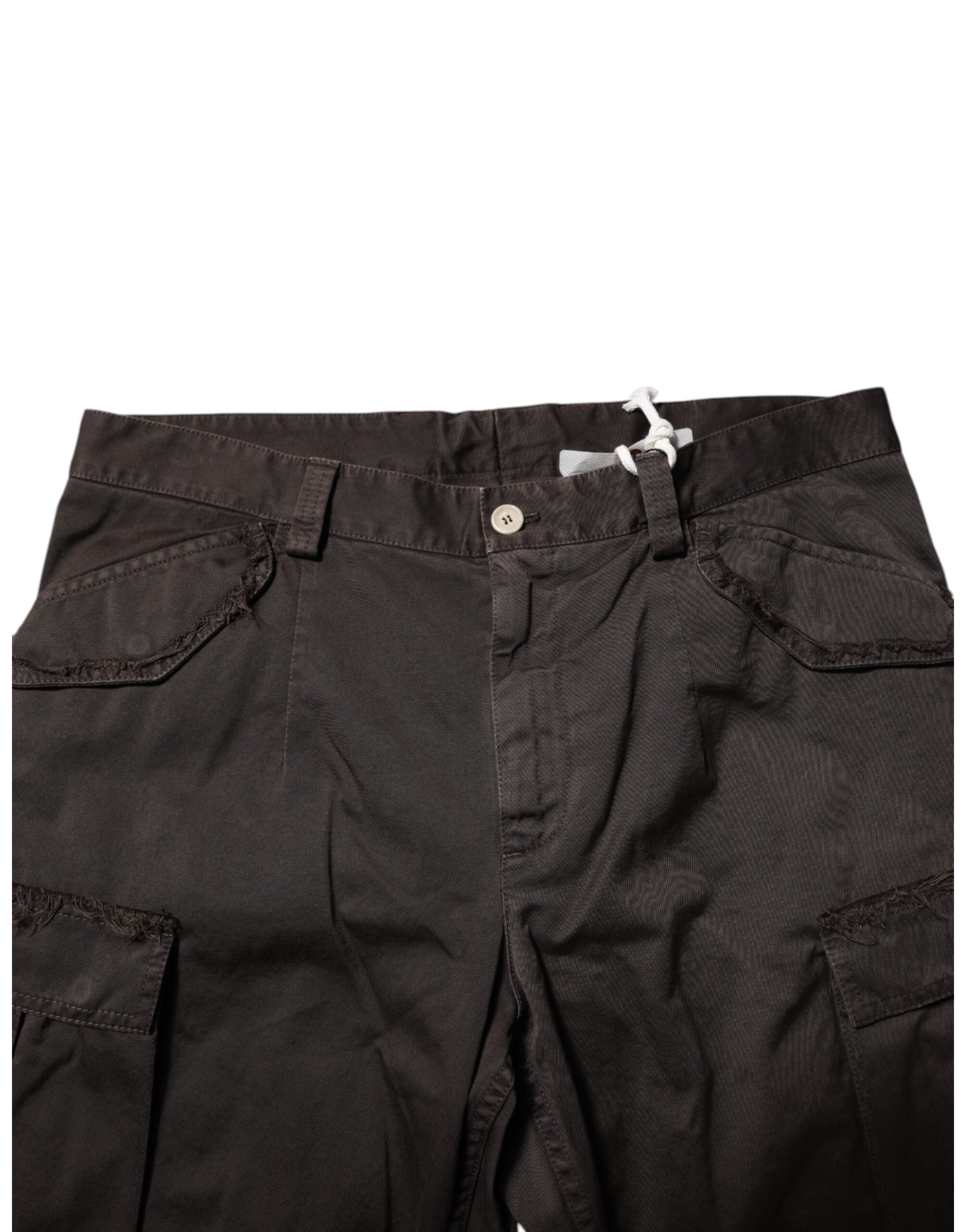 Dolce & Gabbana Brown Cotton Cargo Casual Pants
