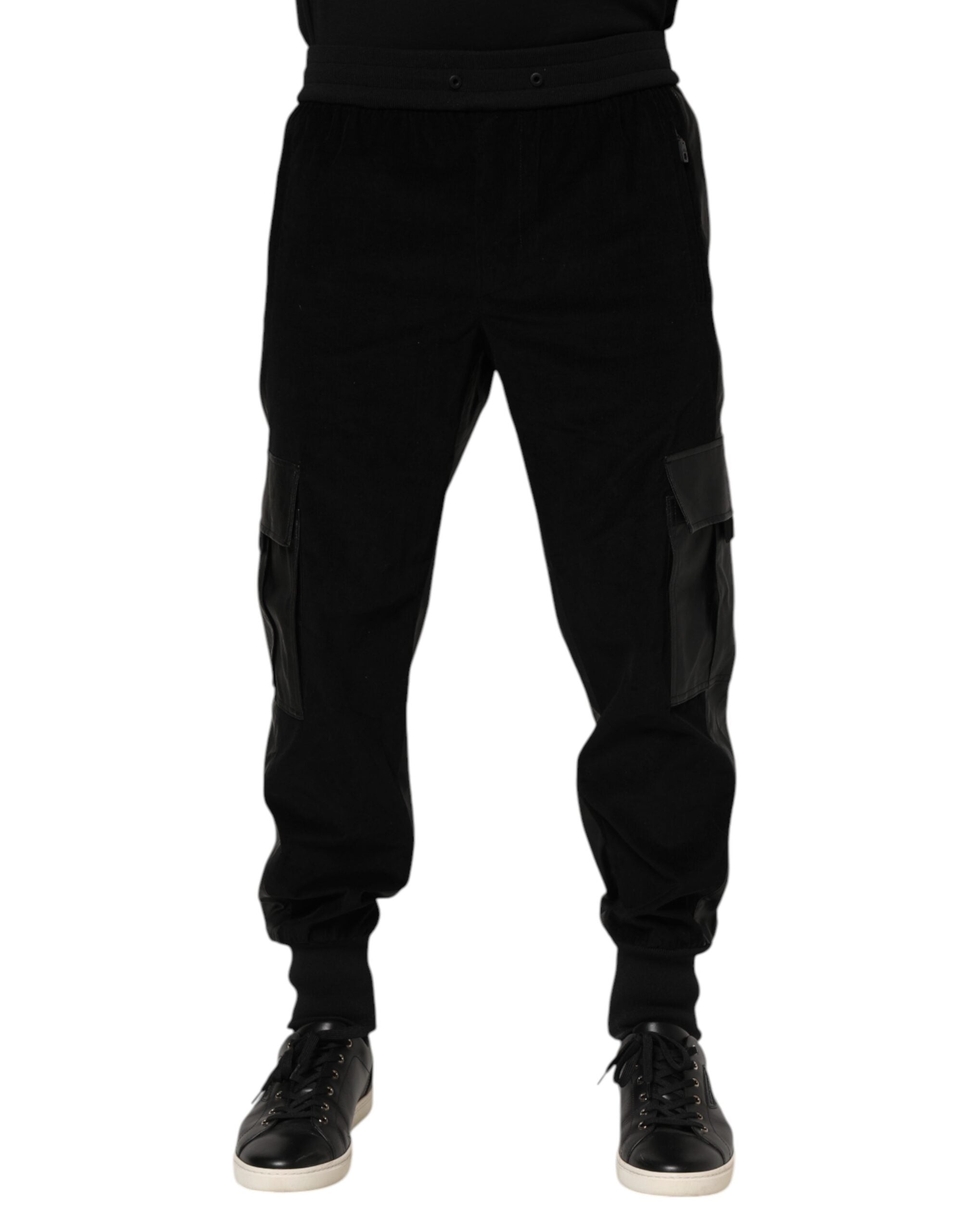 Dolce & Gabbana Black Cotton Cargo Men Jogger Pants