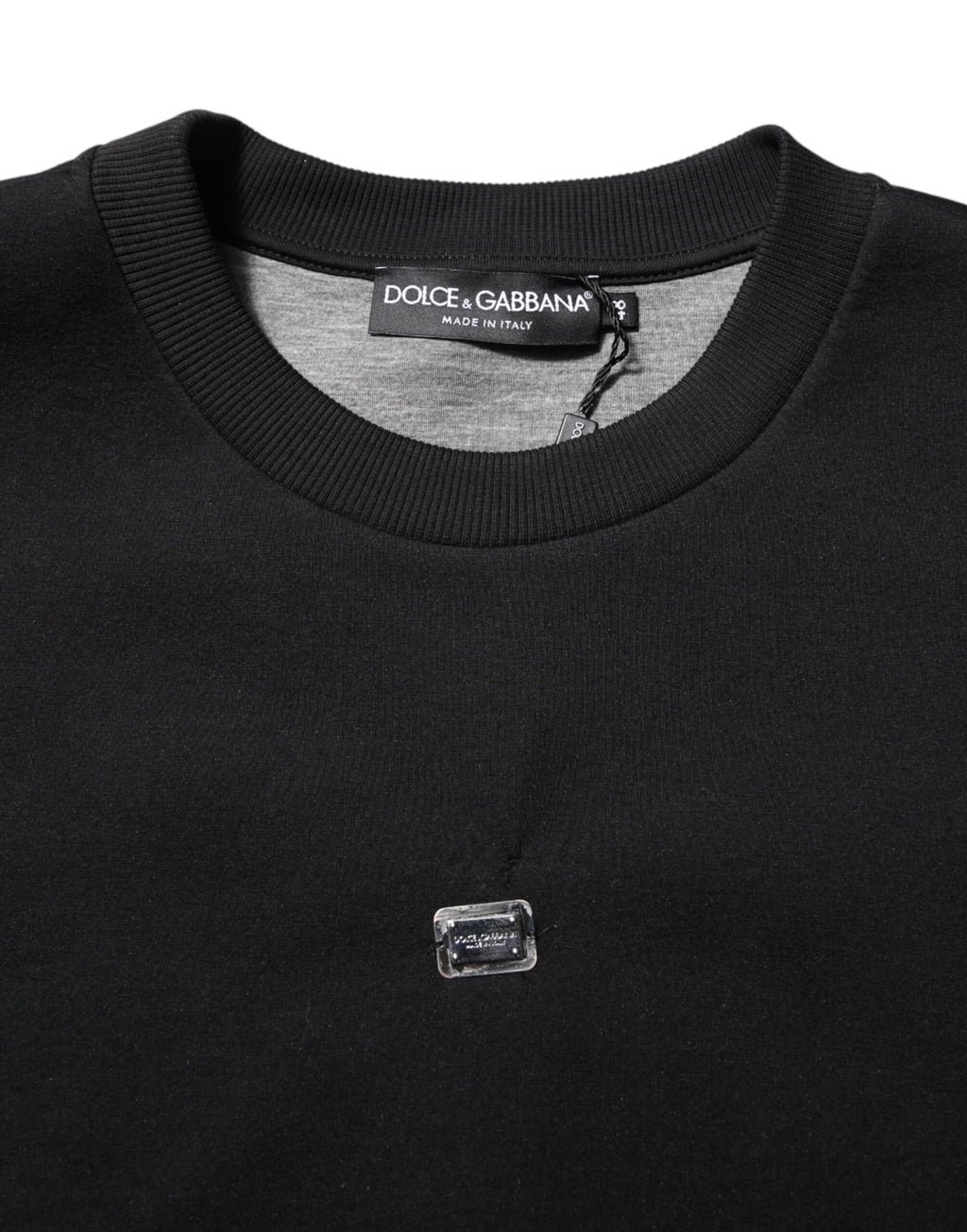 Dolce & Gabbana Black Modal DG Logo Plaque Pullover Sweater