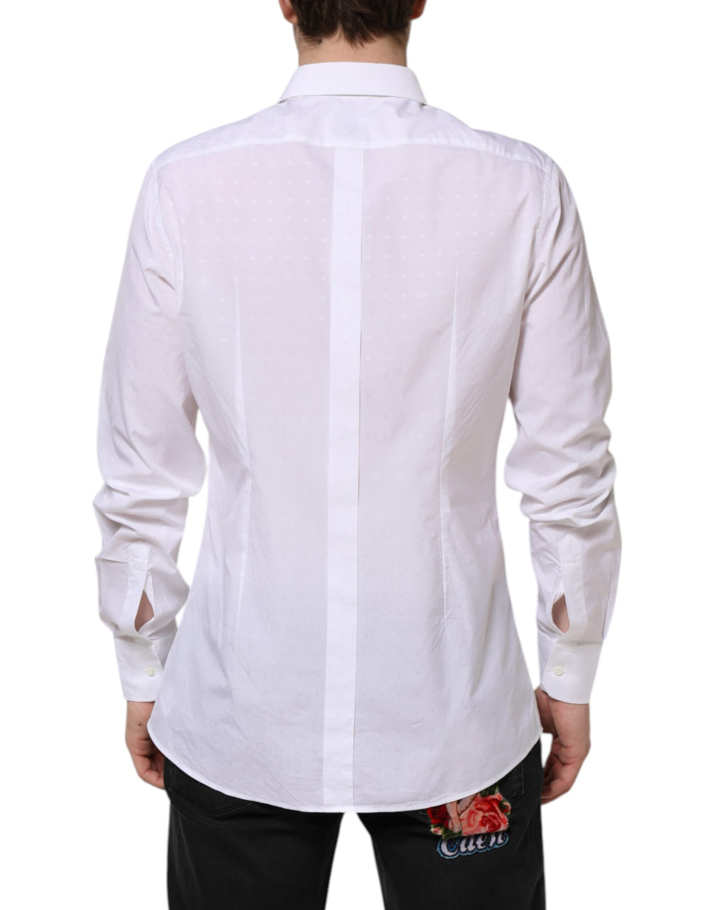 Dolce & Gabbana White Cotton GOLD Dress Formal Shirt