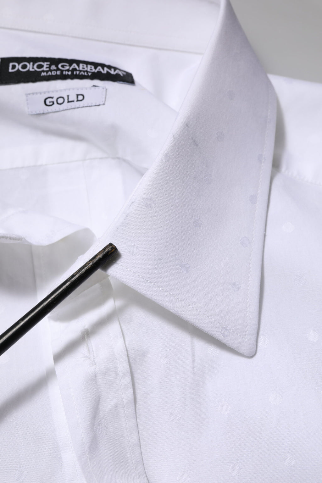 Dolce & Gabbana White Cotton GOLD Dress Formal Shirt