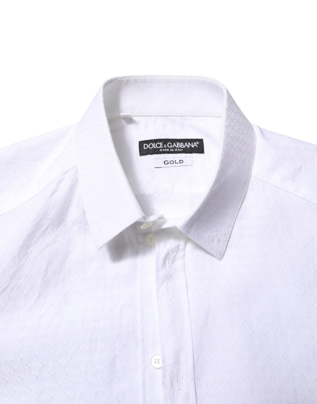 Dolce & Gabbana White Cotton GOLD Long Sleeves Formal Shirt