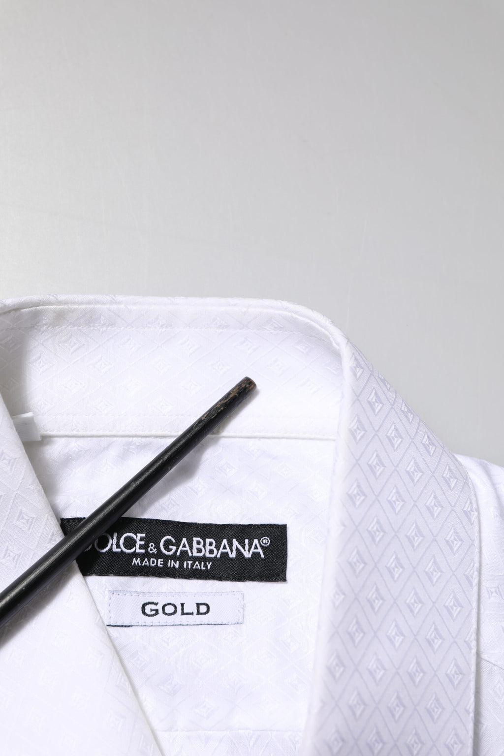 Dolce & Gabbana White Cotton GOLD Long Sleeves Formal Shirt