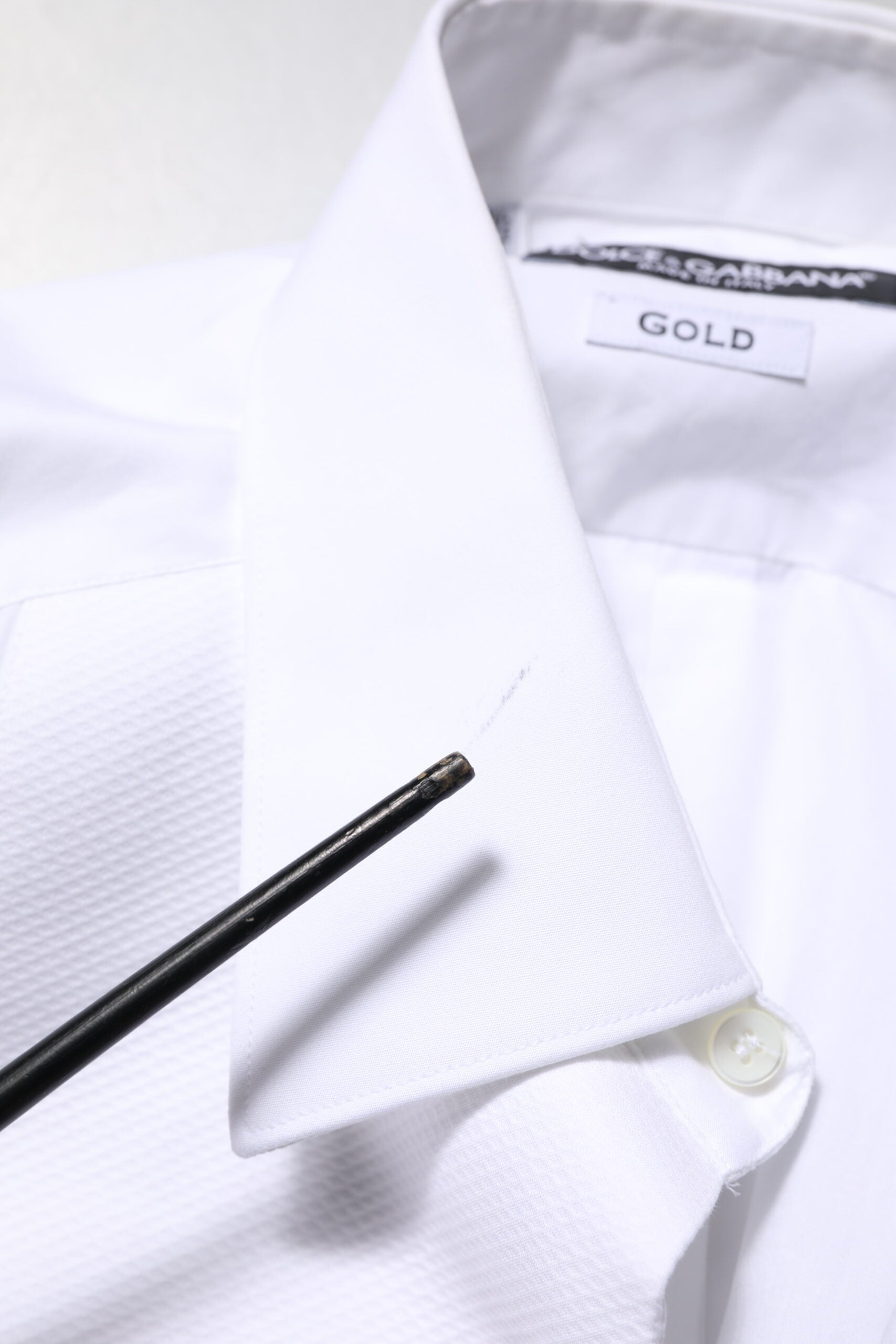 Dolce & Gabbana White Bib Cotton Poplin GOLD Formal Shirt