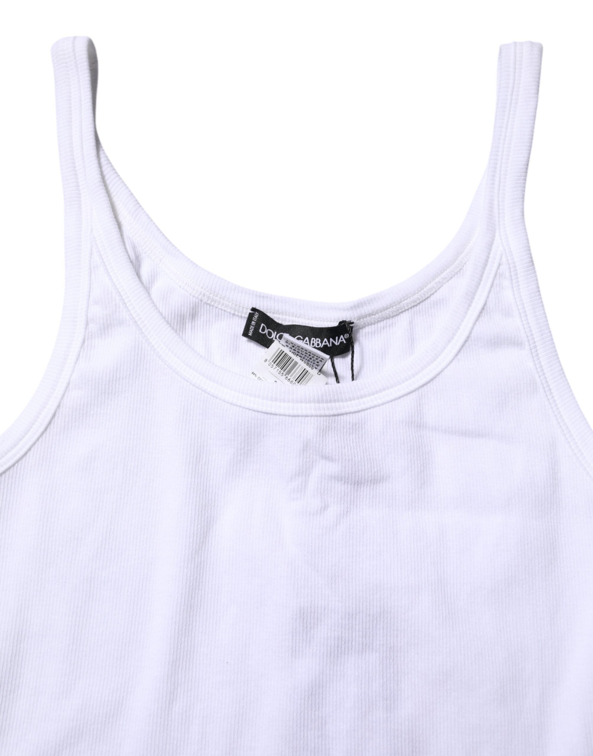 Dolce & Gabbana White Sleeveless Round Neck Men Tank T-shirt