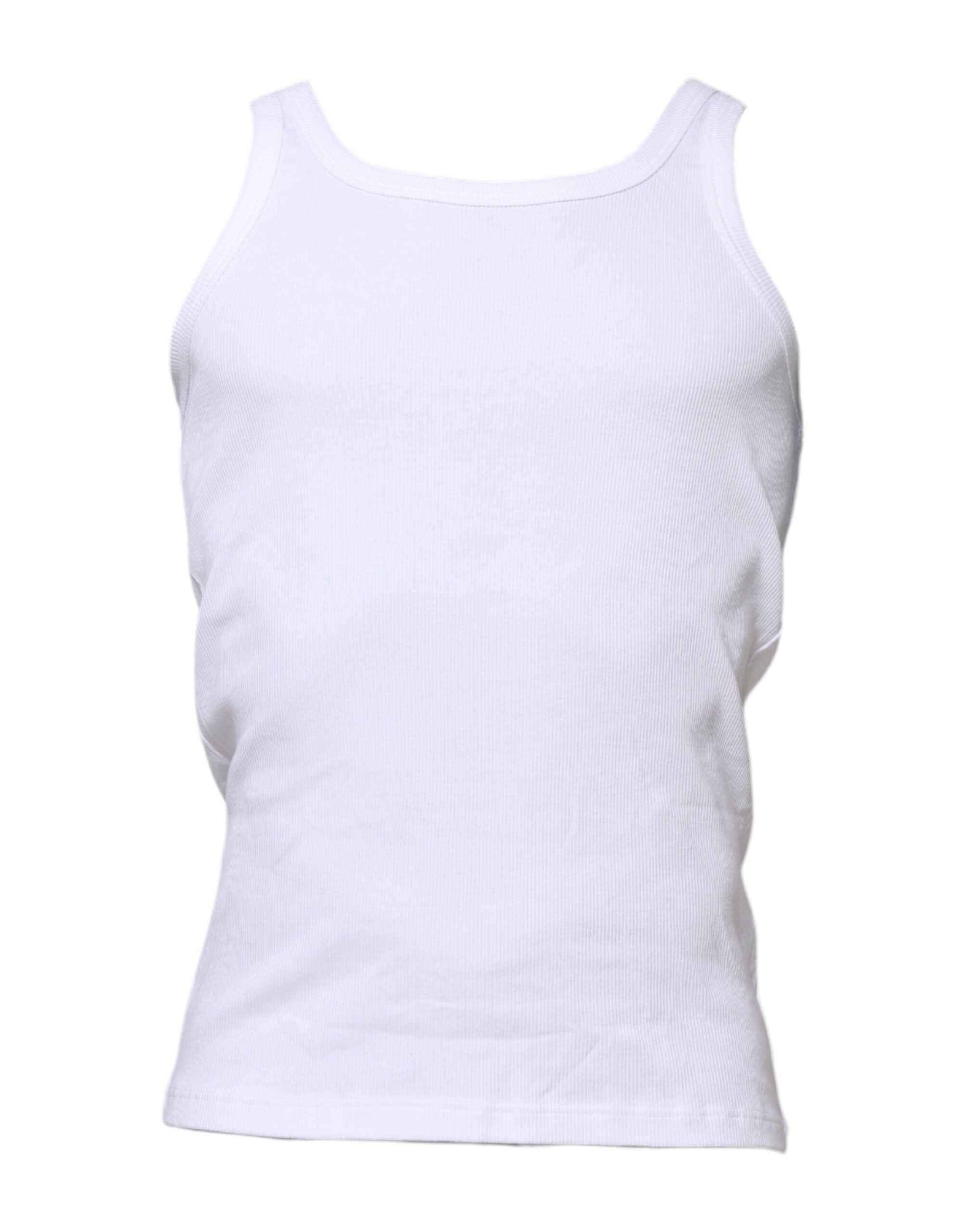 Dolce & Gabbana White Cotton Sleeveless Underwear Tank T-shirt