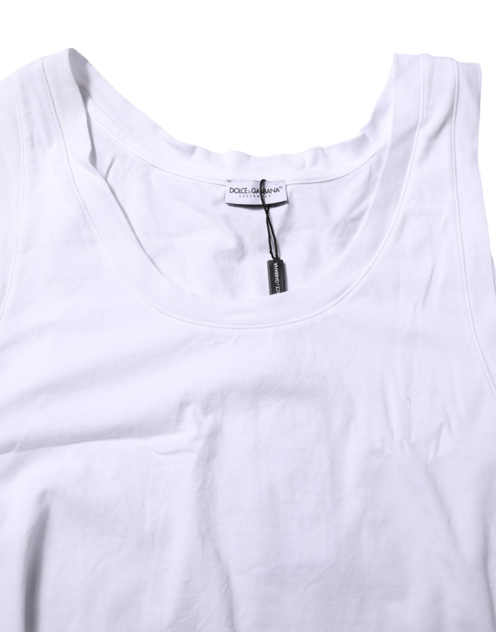 Dolce & Gabbana White Cotton Sleeveless Underwear Tank T-shirt