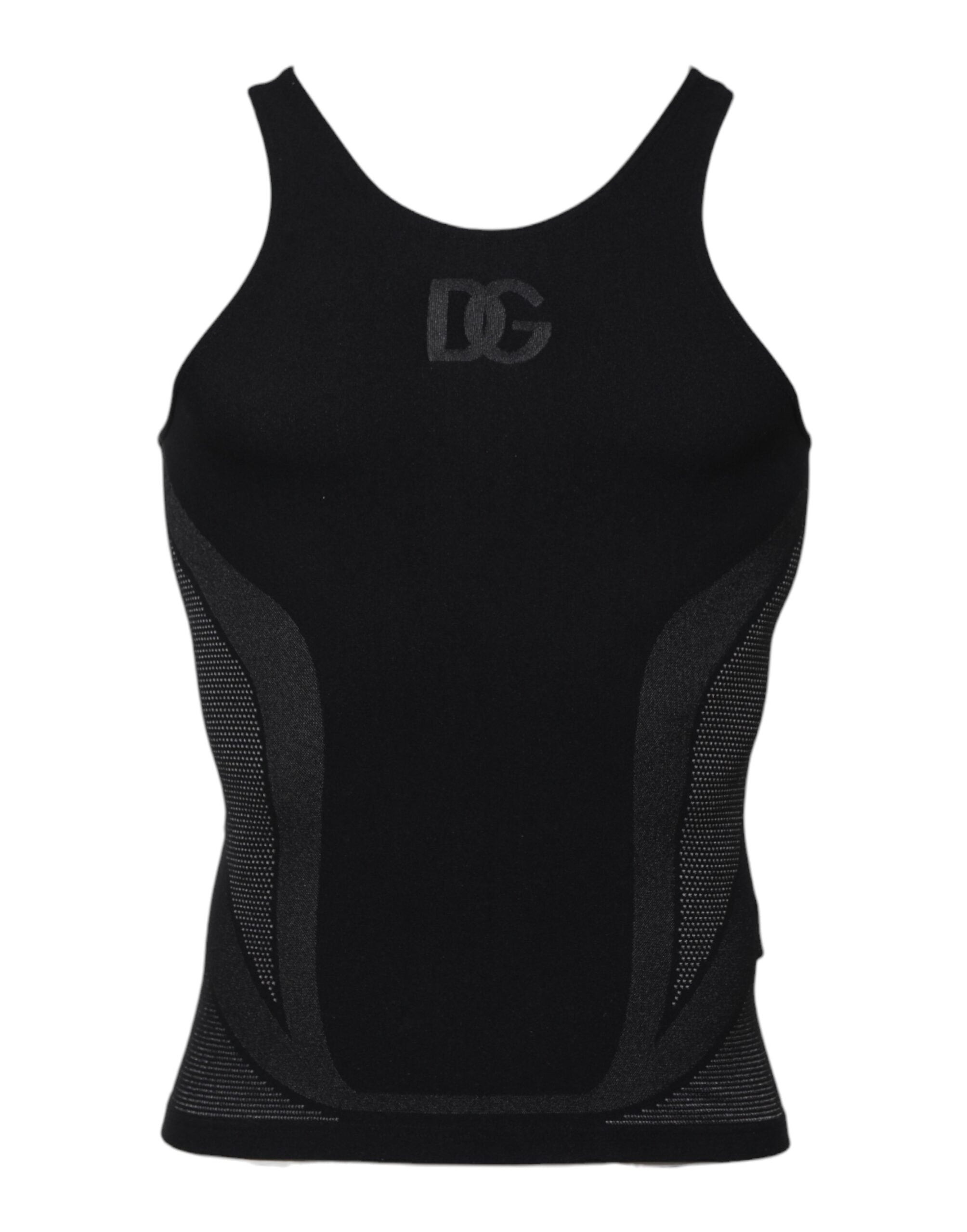 Dolce & Gabbana Black Nylon Sleeveless Underwear Tank T-shirt