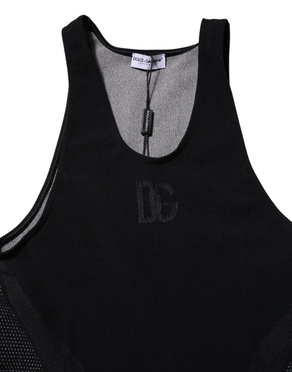 Dolce & Gabbana Black Nylon Sleeveless Underwear Tank T-shirt