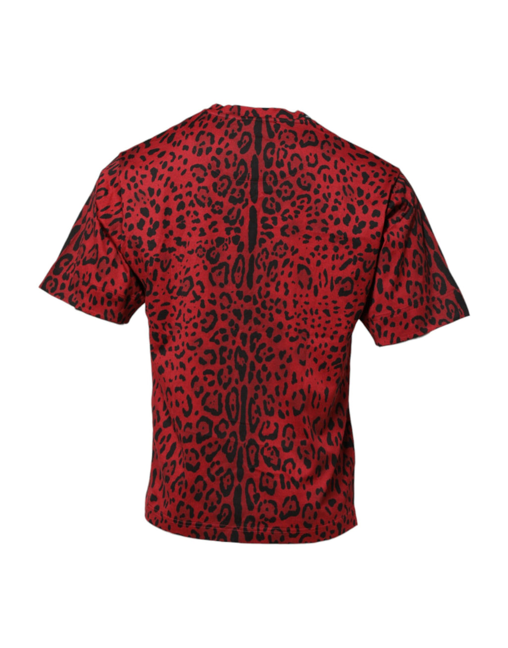 Dolce & Gabbana Red Cotton Leopard Short Sleeves T-shirt