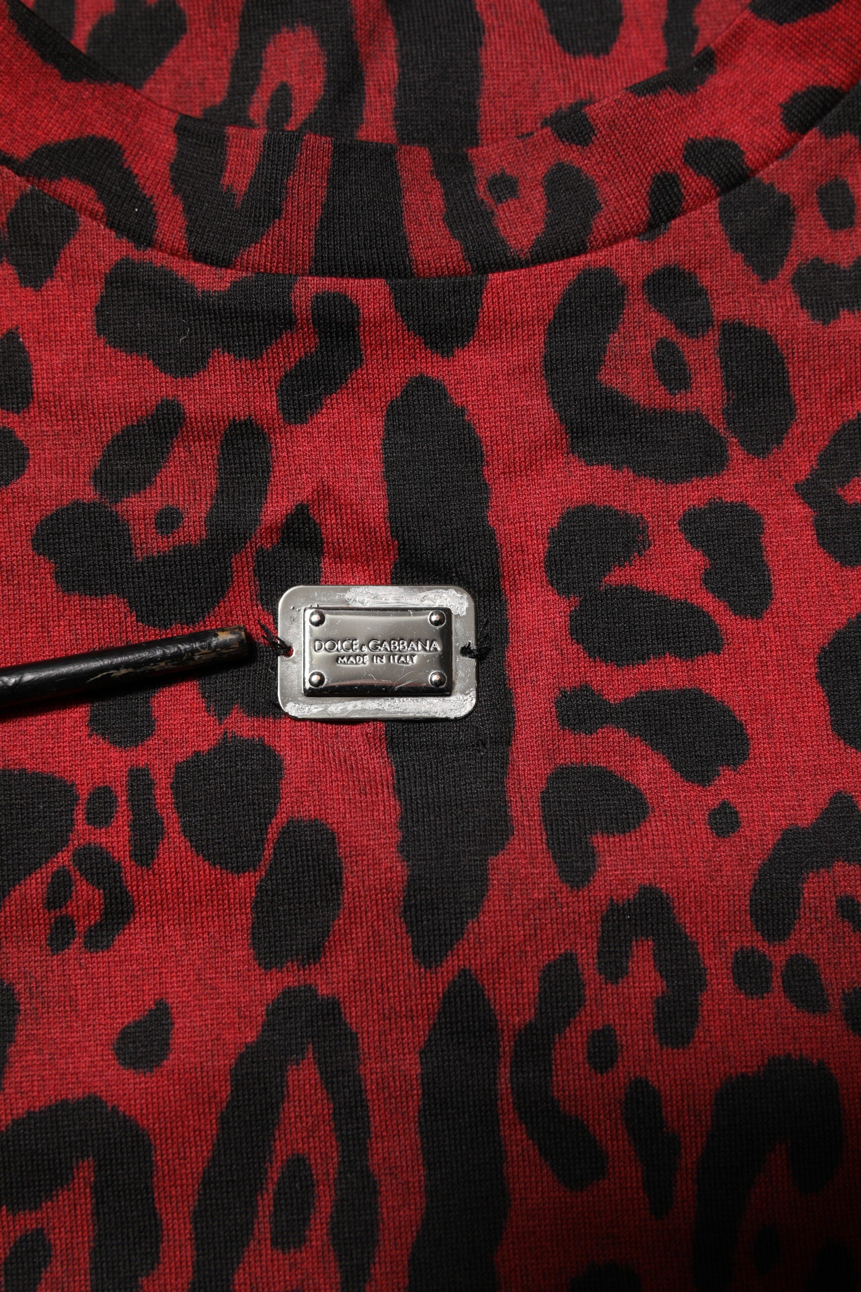 Dolce & Gabbana Red Cotton Leopard Short Sleeves T-shirt