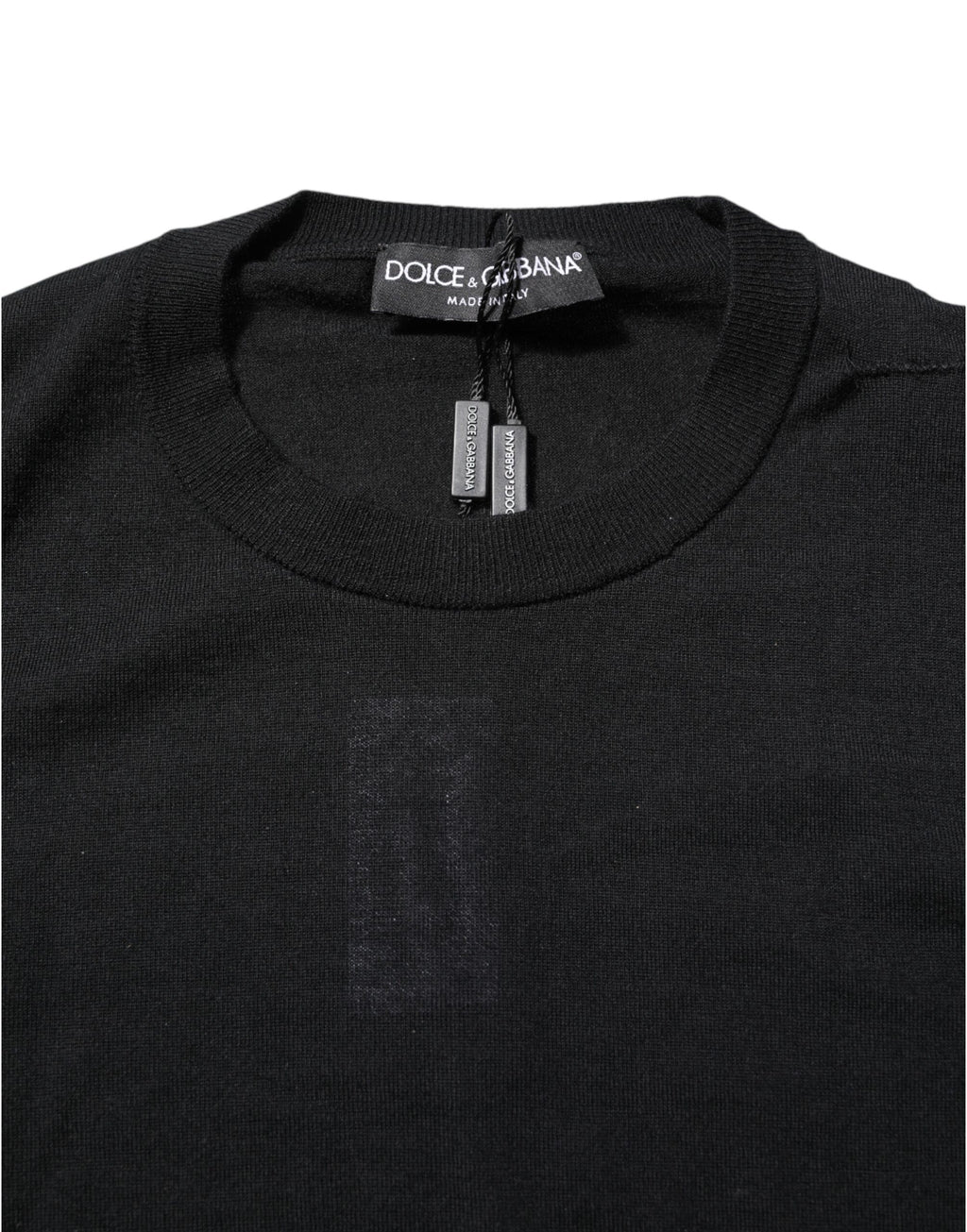 Dolce & Gabbana Black Cashmere Crew Neck Long Sleeves T-shirt