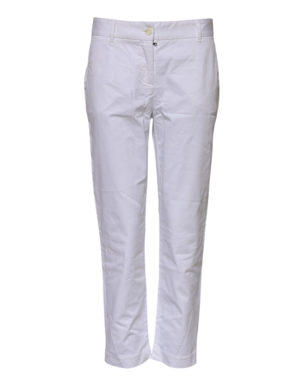 Dolce & Gabbana White Cotton Stretch Mid Waist Jeans