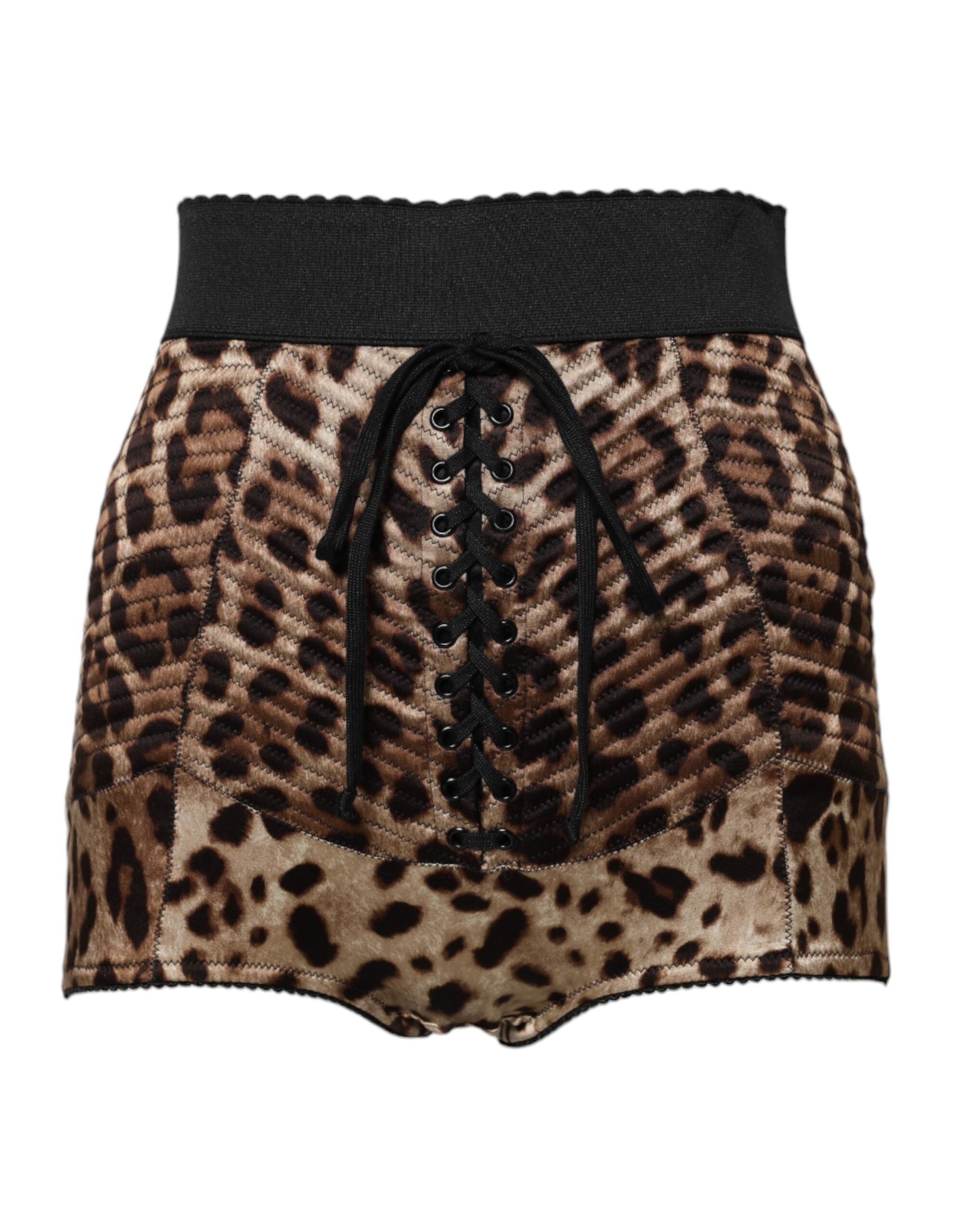 Dolce & Gabbana Brown Leopard High Waist Hot Pants Shorts
