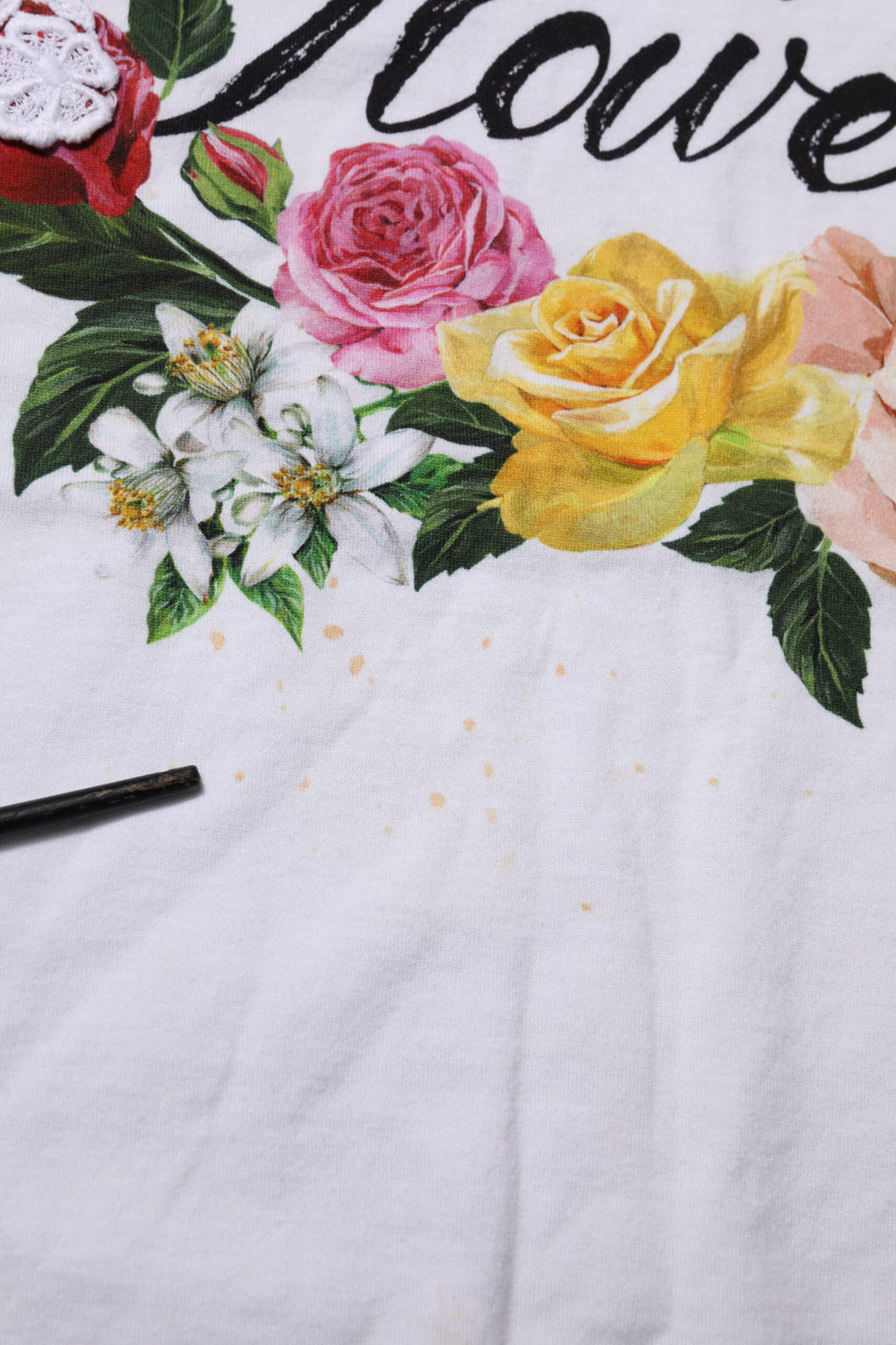 Dolce & Gabbana White Printed Cotton Short Sleeves T-shirt