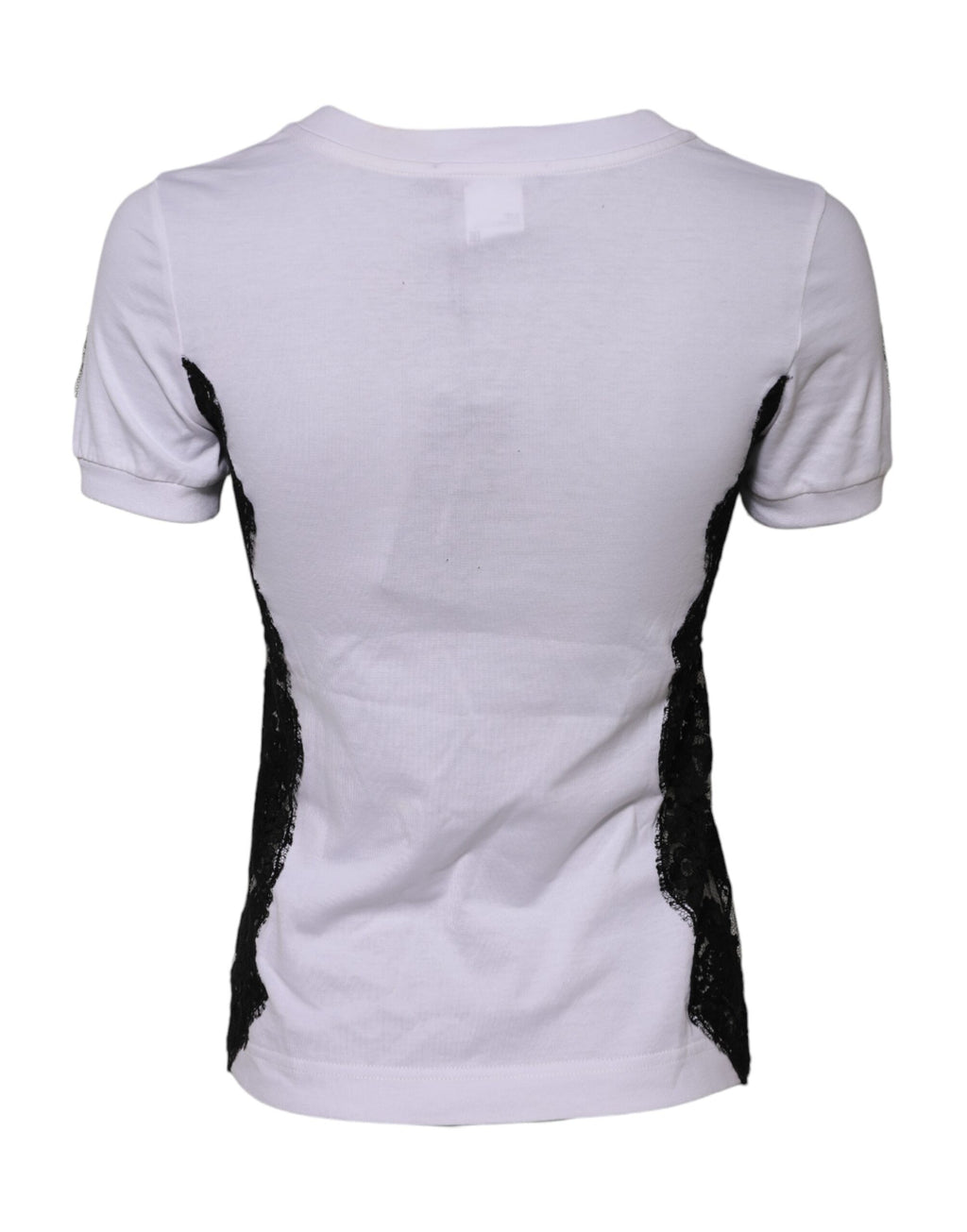 Dolce & Gabbana White Floral Lace DG Detailing Top T-shirt