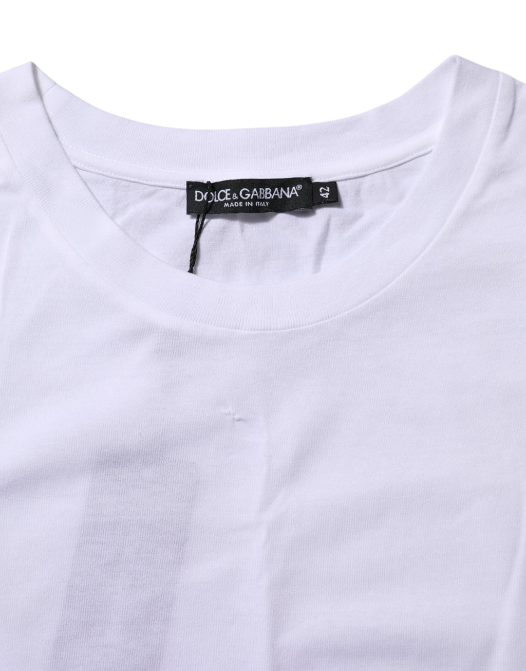 Dolce & Gabbana White Cotton Round Neck Short Sleeves T-shirt