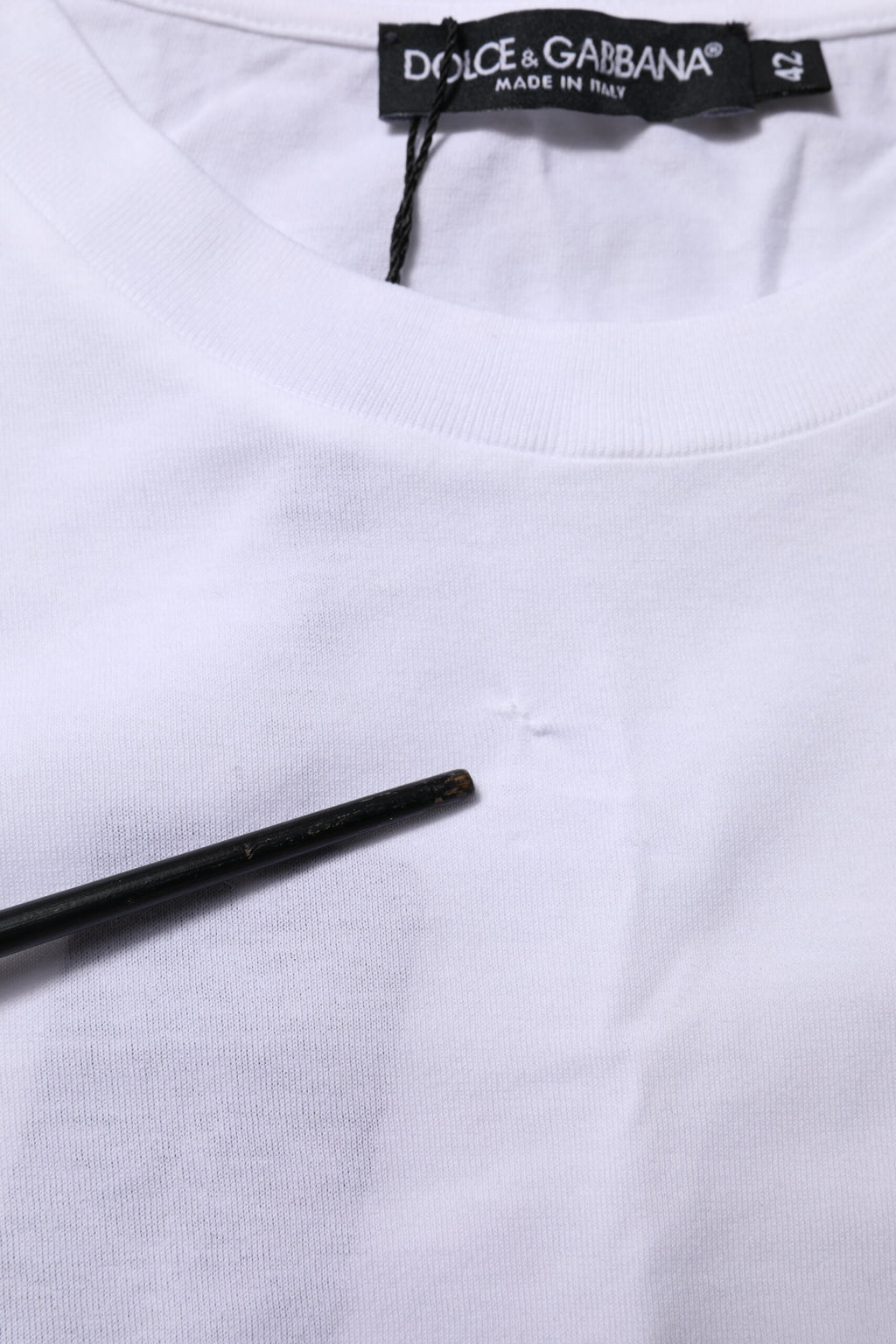 Dolce & Gabbana White Cotton Round Neck Short Sleeves T-shirt