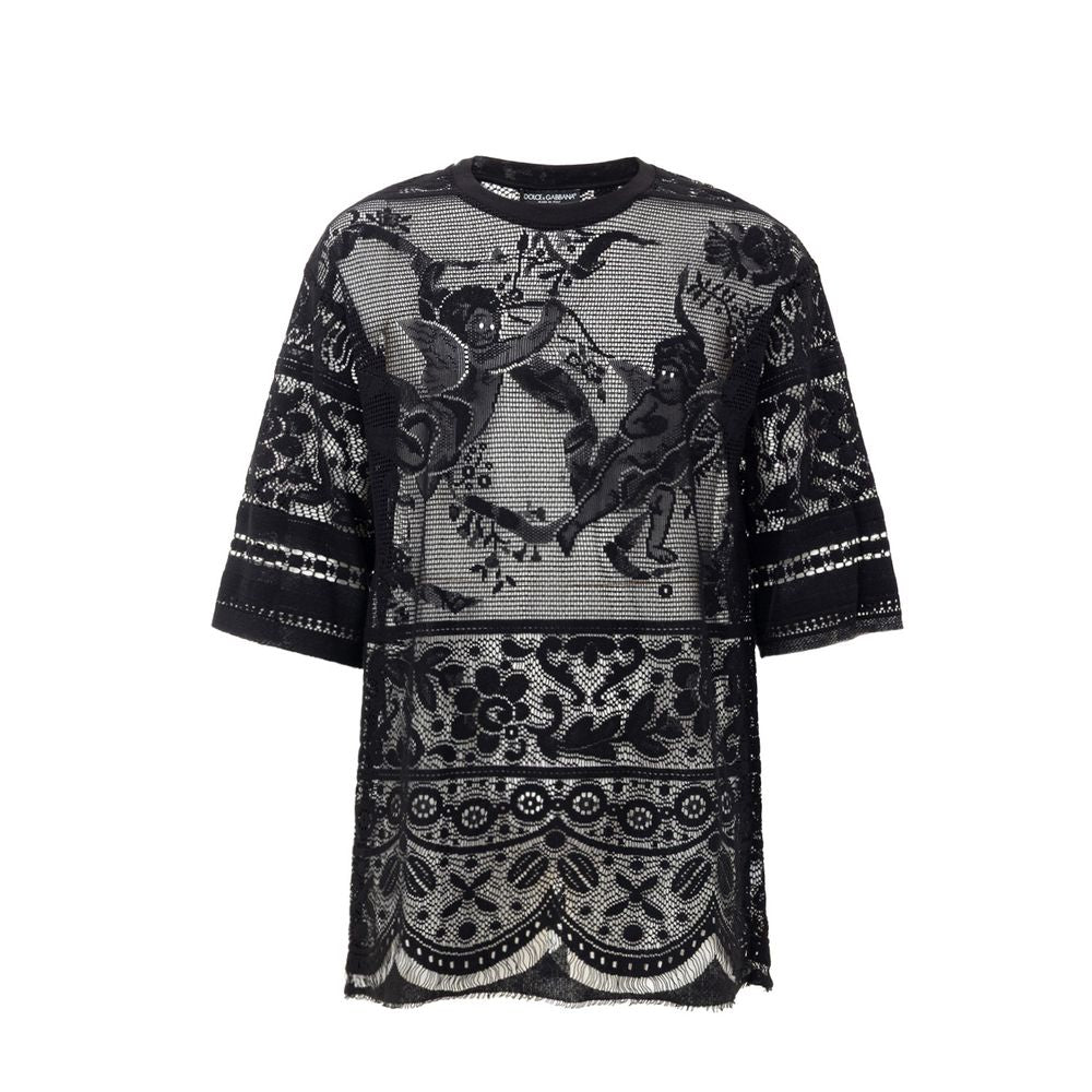 Dolce & Gabbana Black Cotton T-Shirt