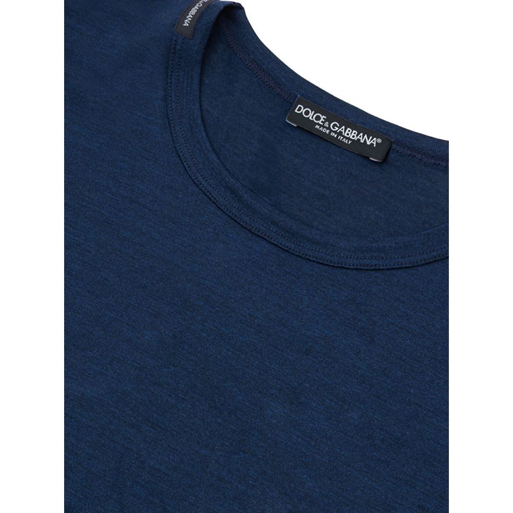 Dolce & Gabbana Blue Silk T-Shirt