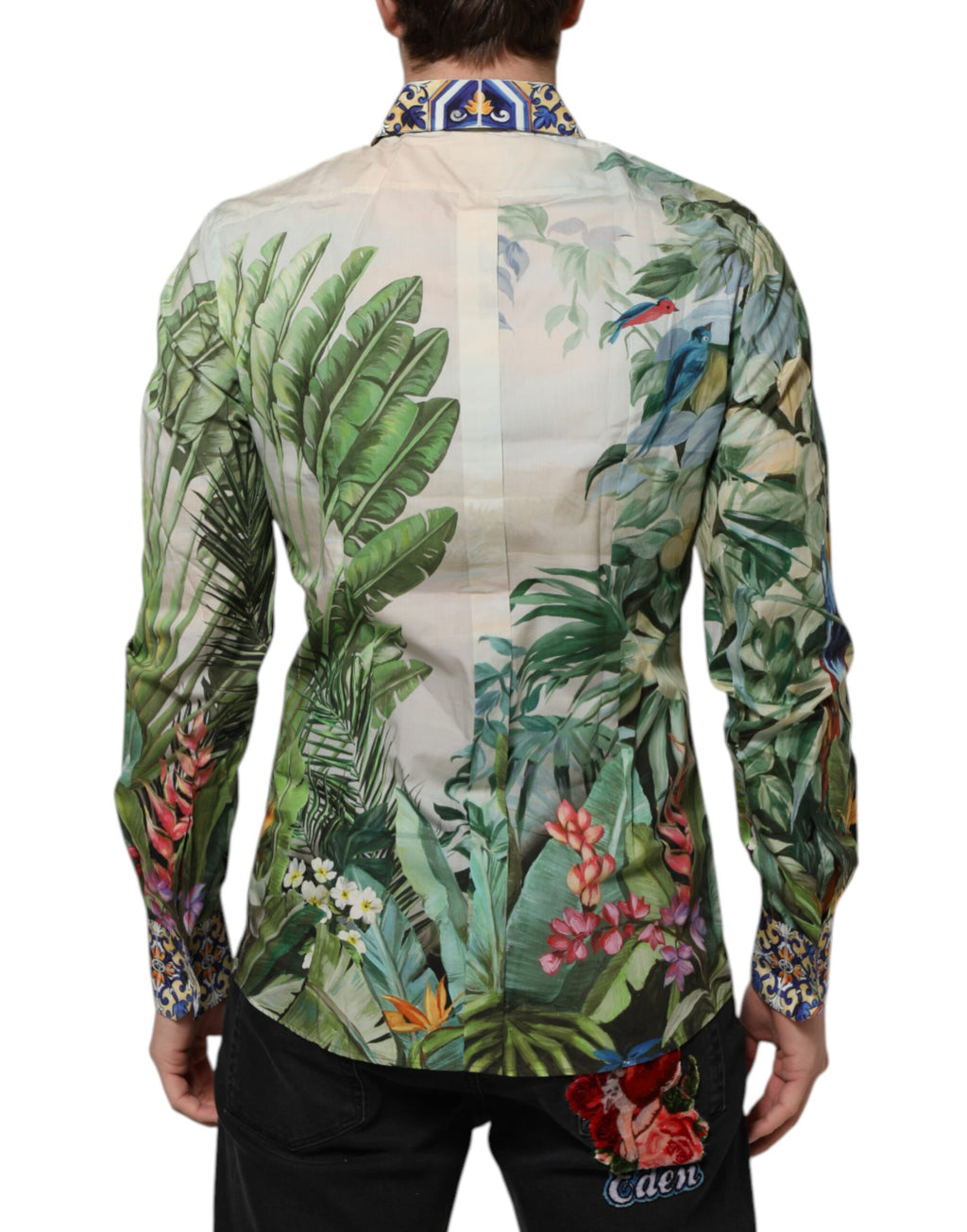 Dolce & Gabbana Multicolor Jungle Print GOLD Formal Shirt