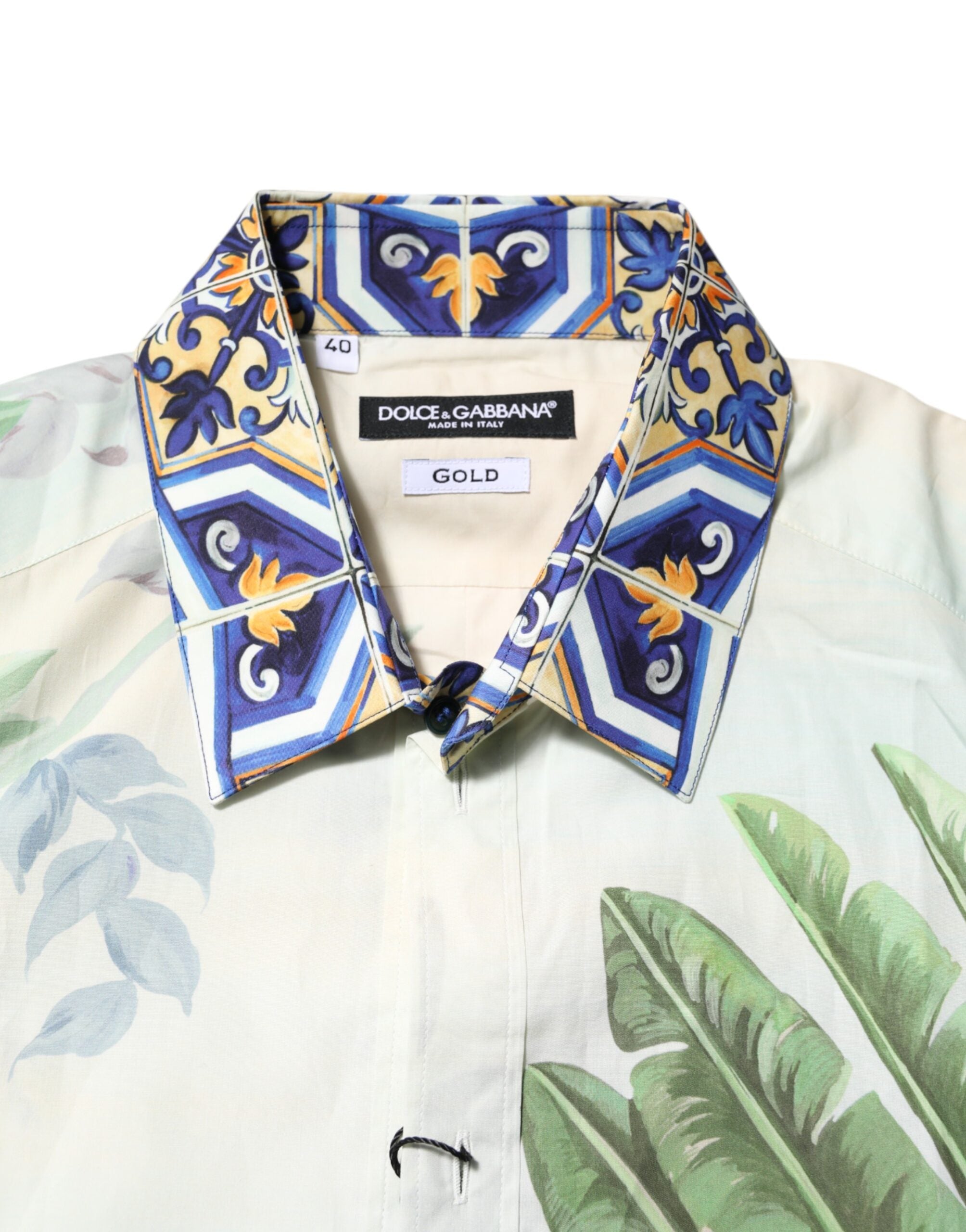 Dolce & Gabbana Multicolor Jungle Print GOLD Formal Shirt