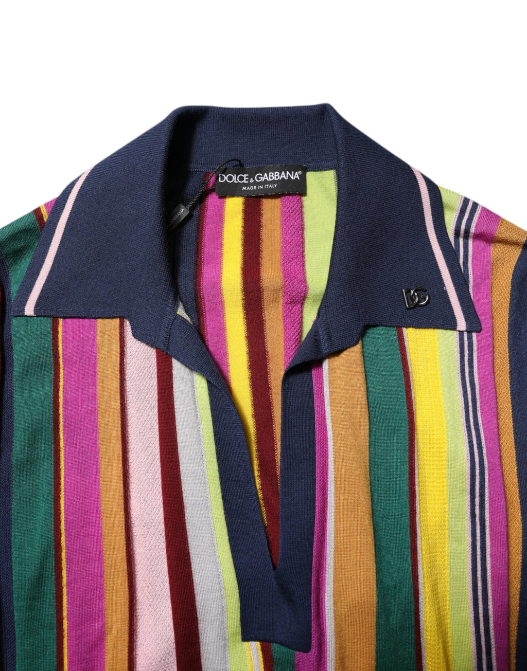 Dolce & Gabbana Multicolor Stripes Collared Men Polo T-shirt