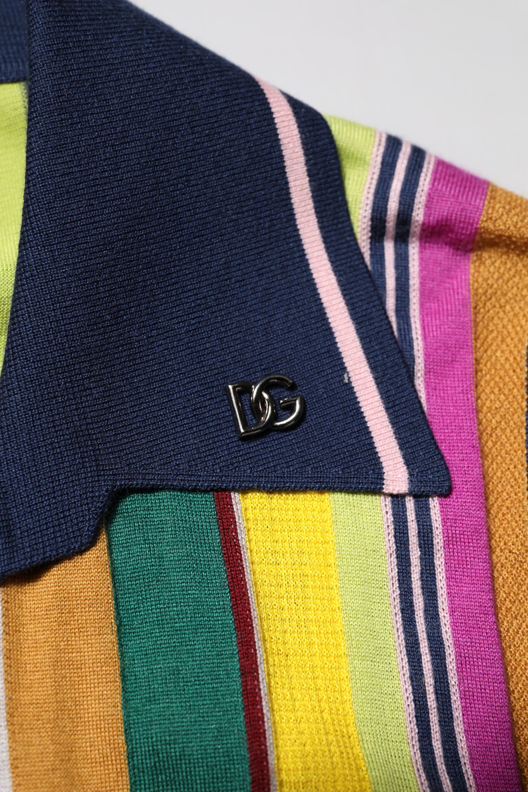 Dolce & Gabbana Multicolor Stripes Collared Men Polo T-shirt