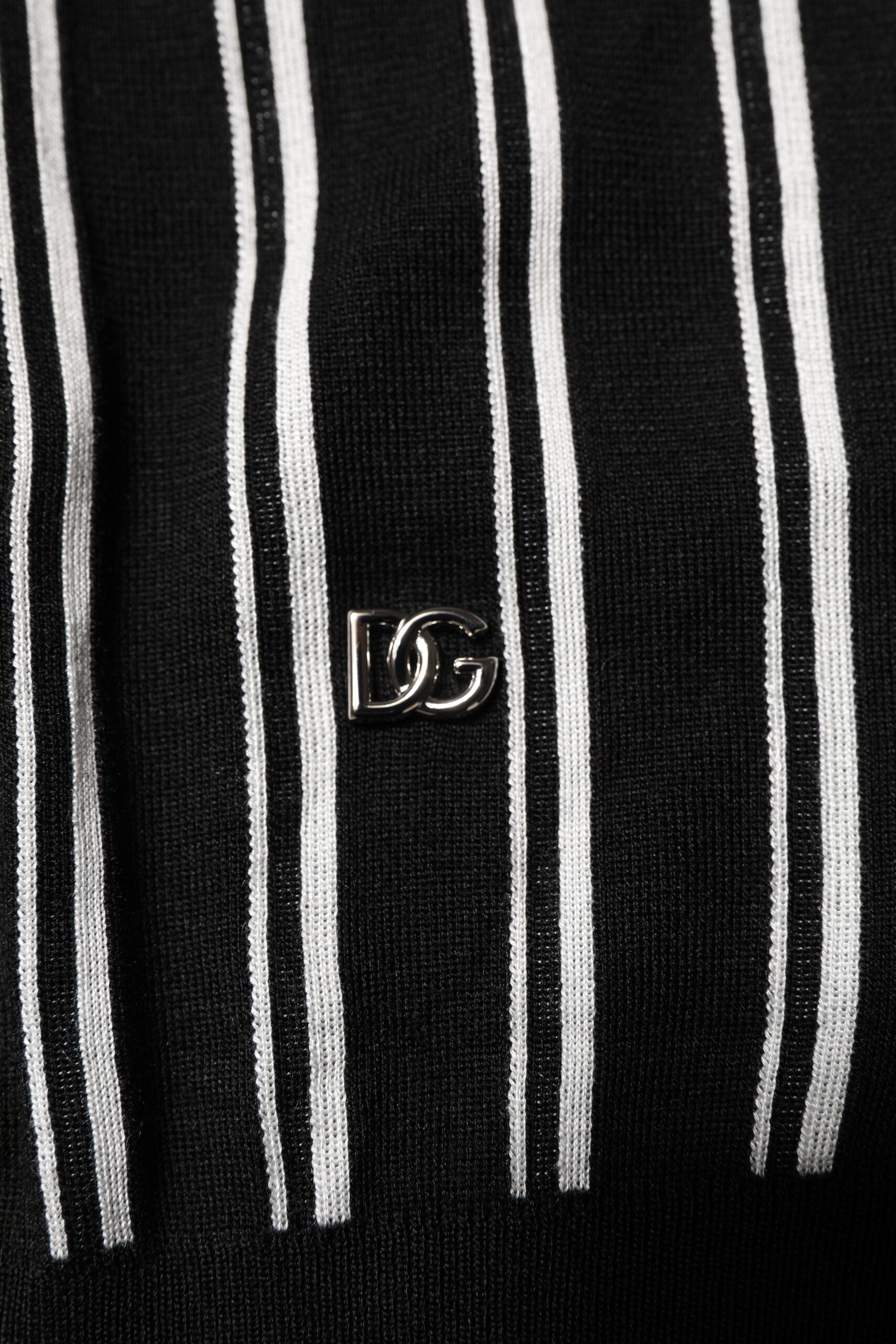 Dolce & Gabbana Black White Stripes Collared Polo T-shirt