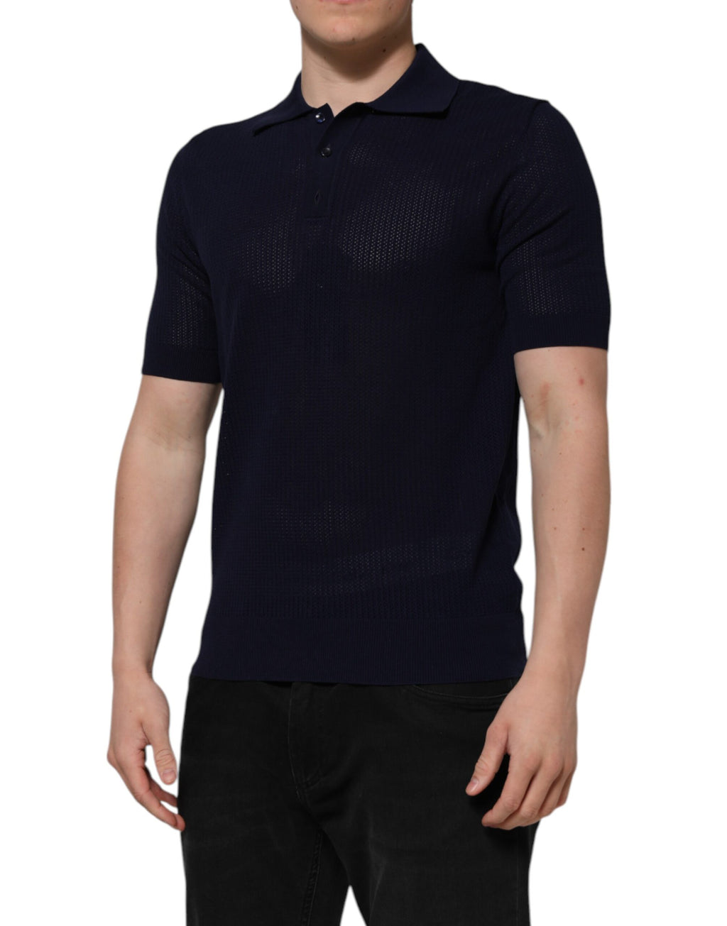 Dolce & Gabbana Dark Blue Short Sleeve Collared Polo T-shirt