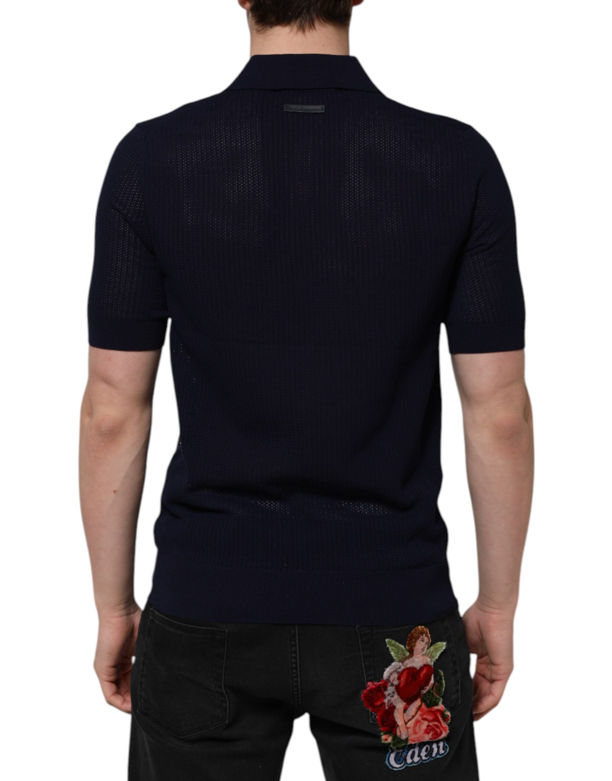 Dolce & Gabbana Dark Blue Short Sleeve Collared Polo T-shirt