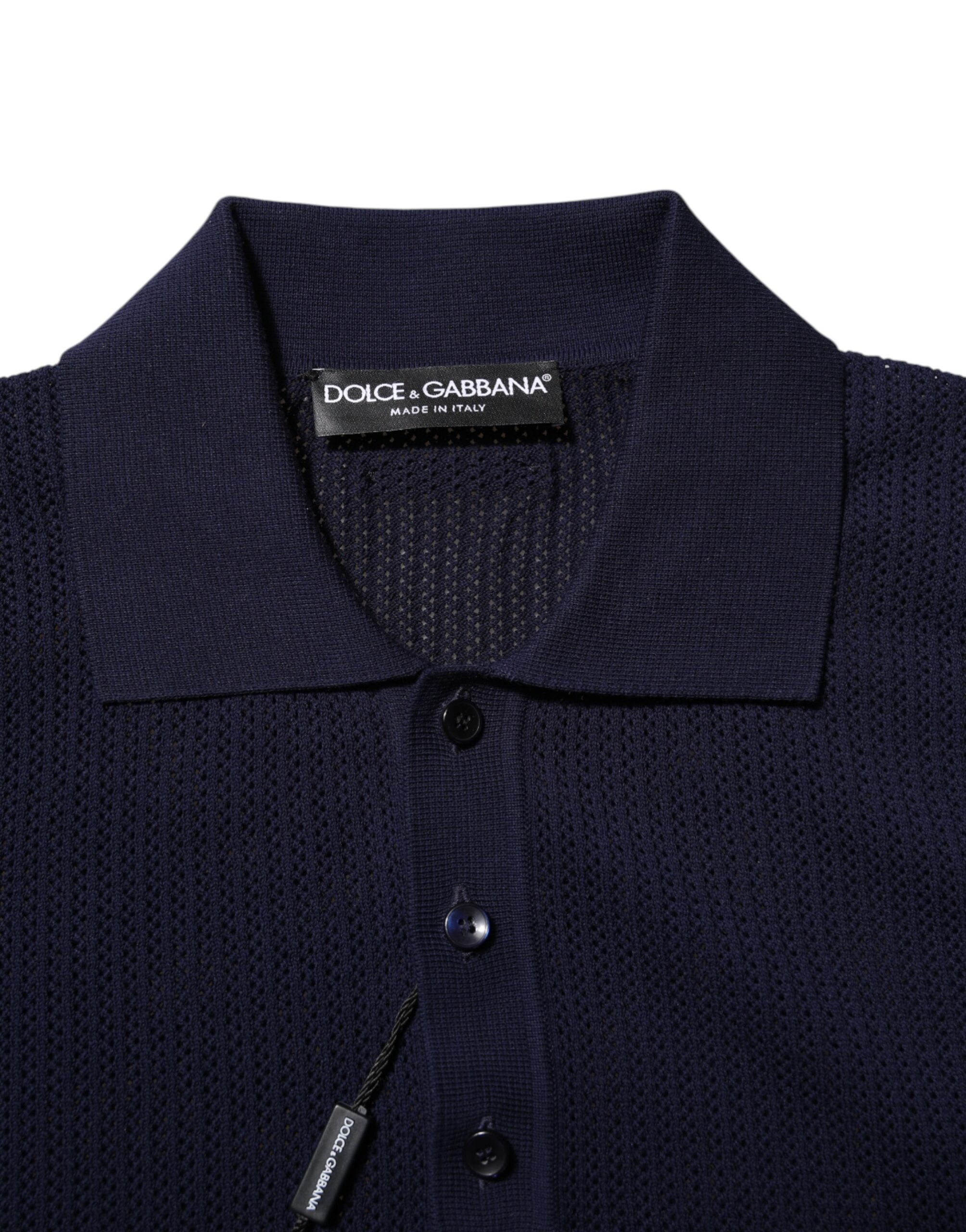 Dolce & Gabbana Dark Blue Short Sleeve Collared Polo T-shirt