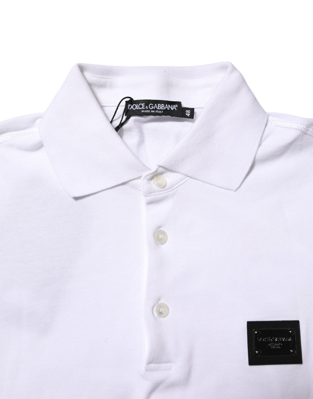 Dolce & Gabbana White Logo Short Sleeve Collared Polo T-shirt