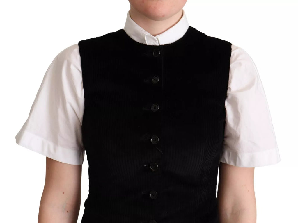 Dolce & Gabbana Elegant Leopard Print Waistcoat – Sleeveless Vest