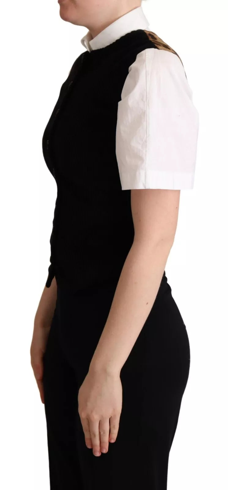 Dolce & Gabbana Elegant Leopard Print Waistcoat – Sleeveless Vest