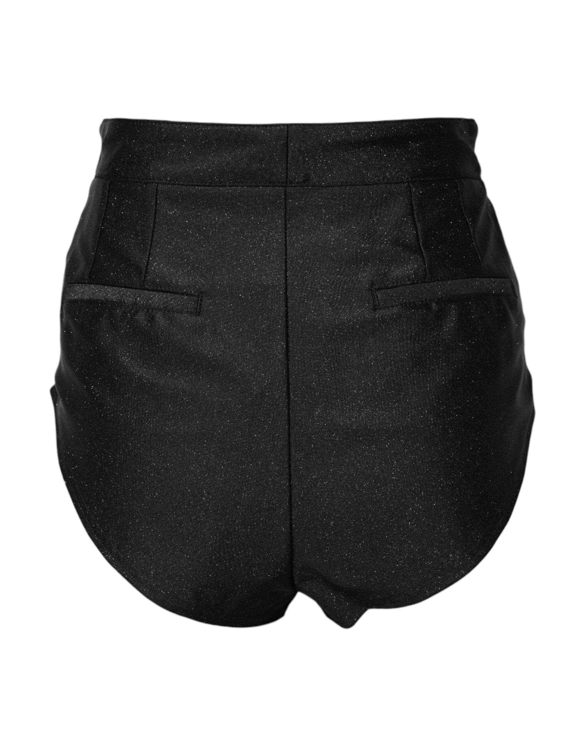 Dolce & Gabbana Black Viscose High Waisted Hot Pants Shorts