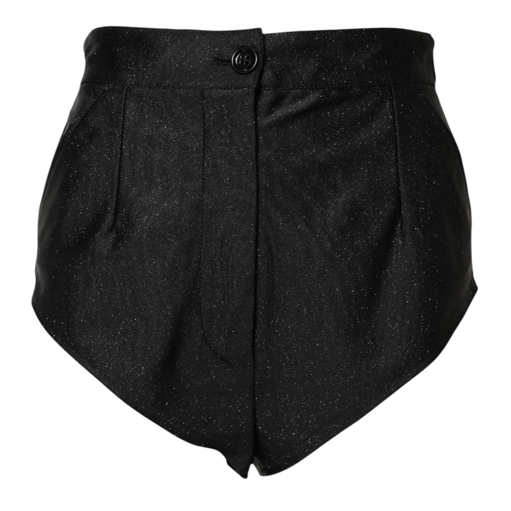 Dolce & Gabbana Black Viscose High Waisted Hot Pants Shorts