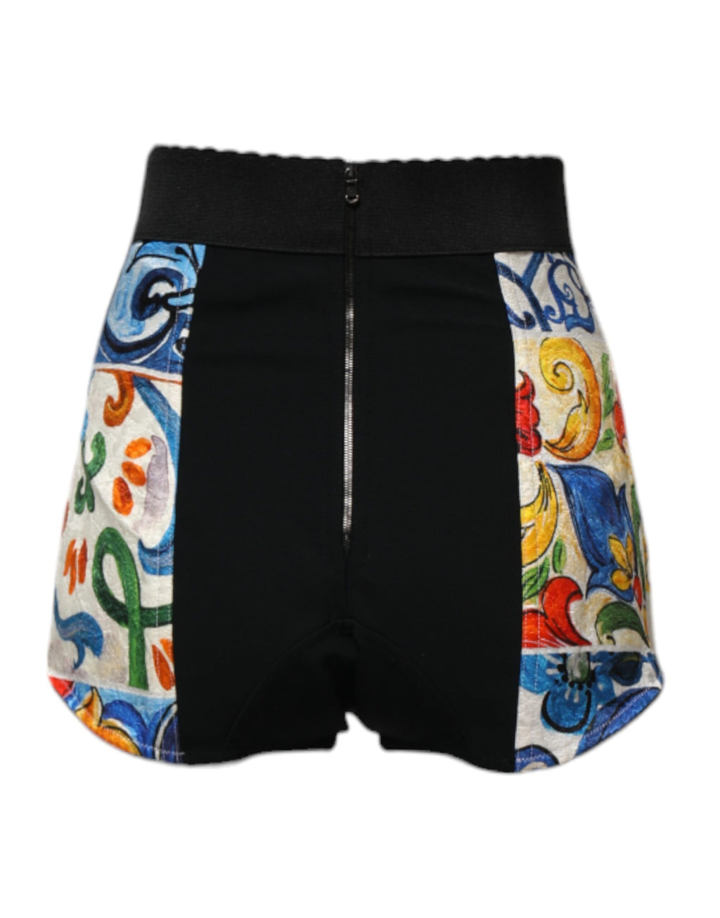 Dolce & Gabbana Multicolor Majolica High Waist Hot Pants Shorts
