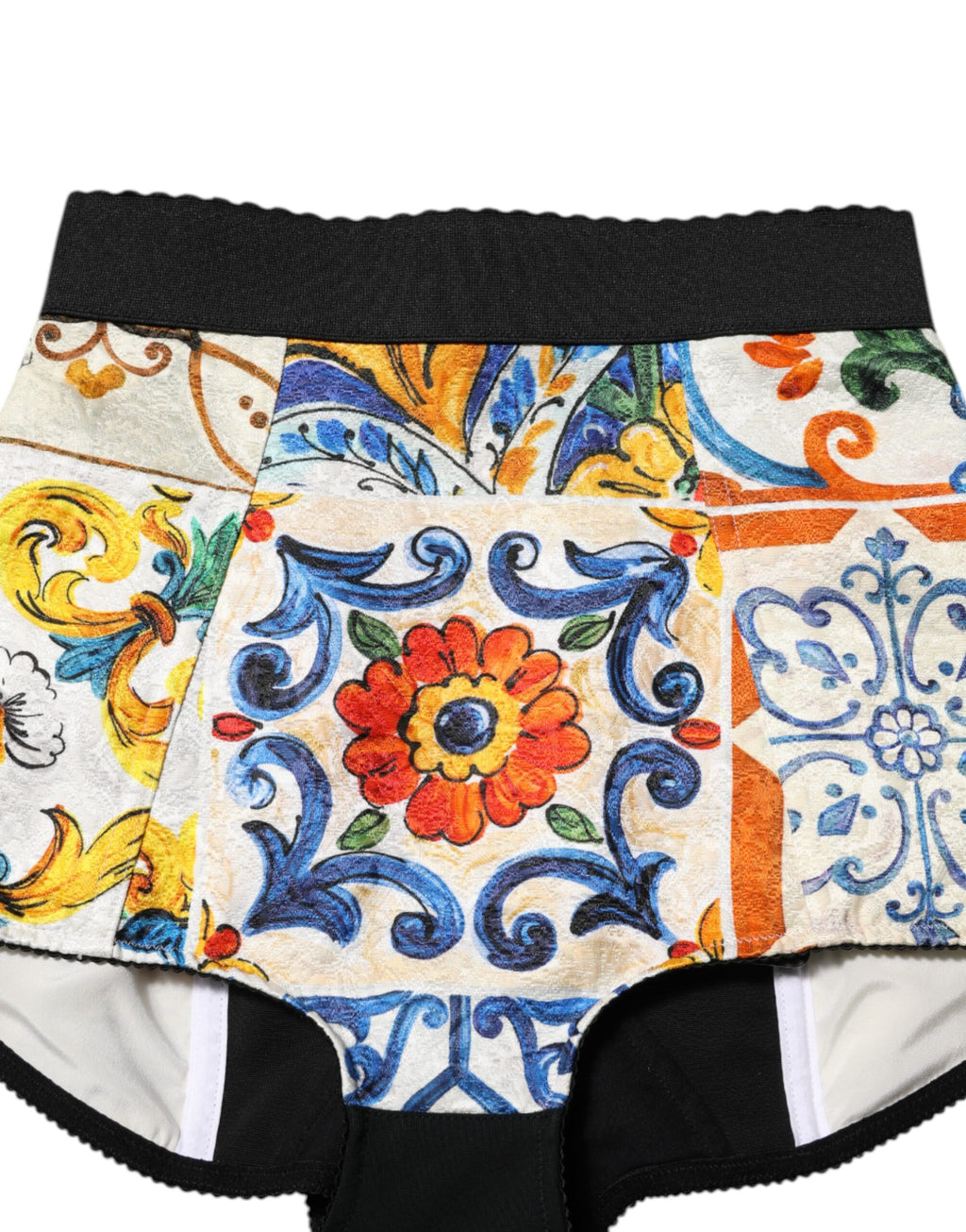 Dolce & Gabbana Multicolor Majolica High Waist Hot Pants Shorts